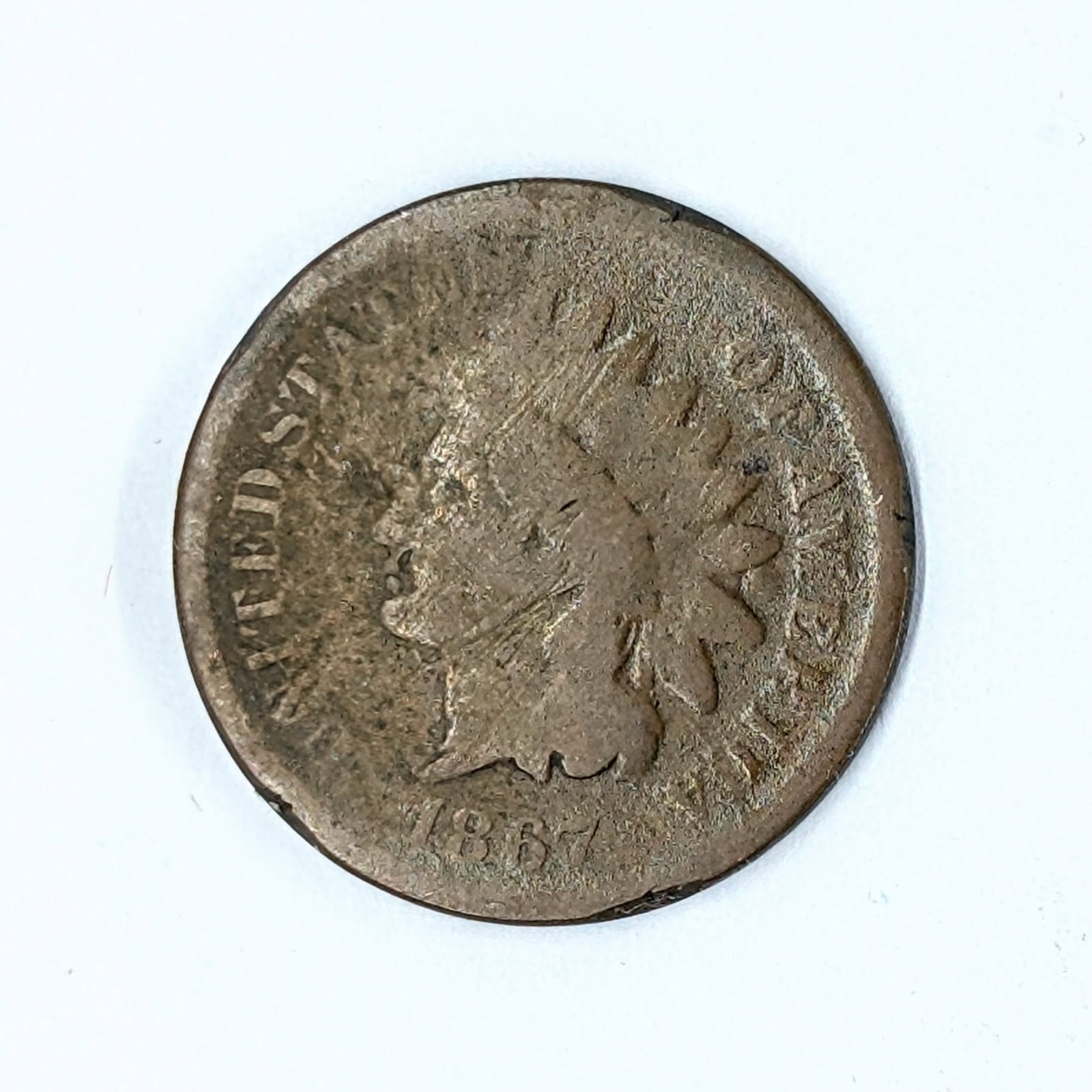 1867 Indian Head Cent - Semi-Key Date: Coin