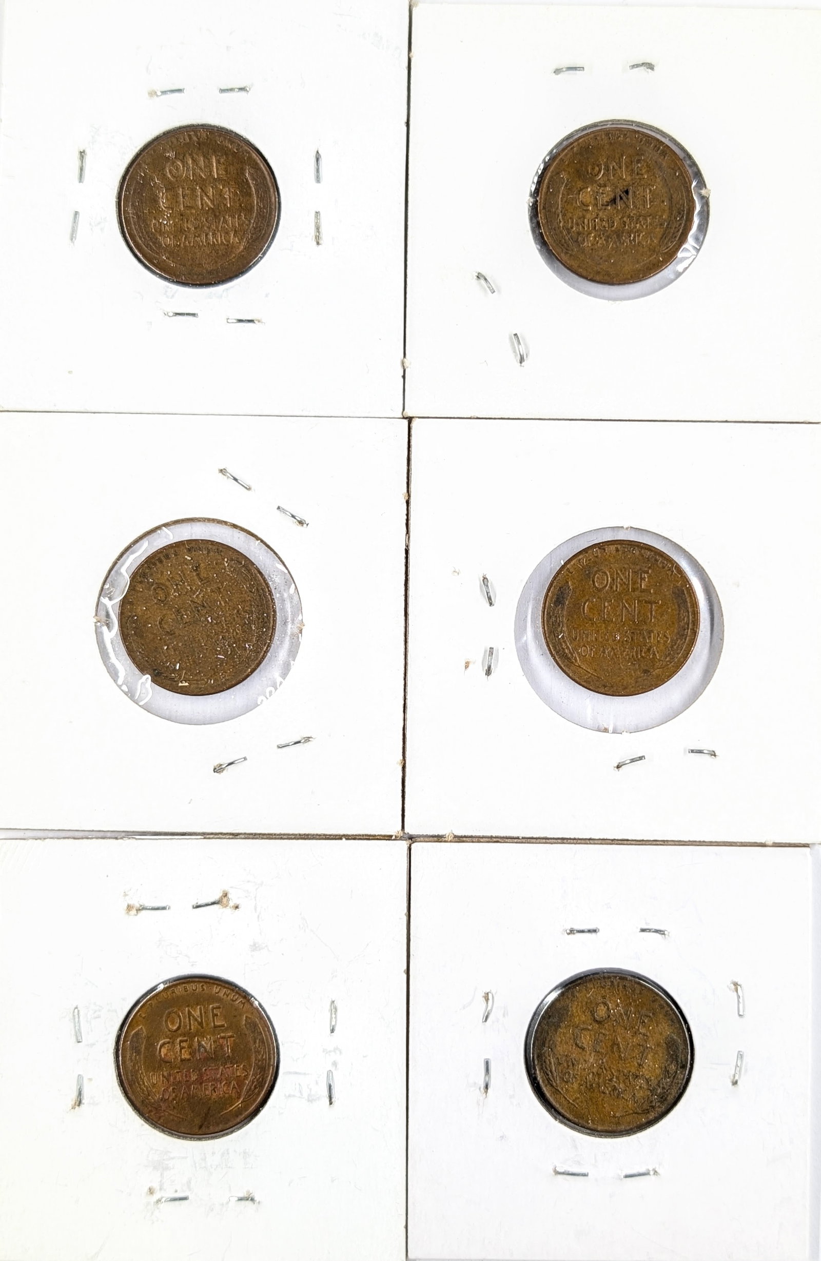 Lot of 6 Wheat Cents - 1951-1957 - 2