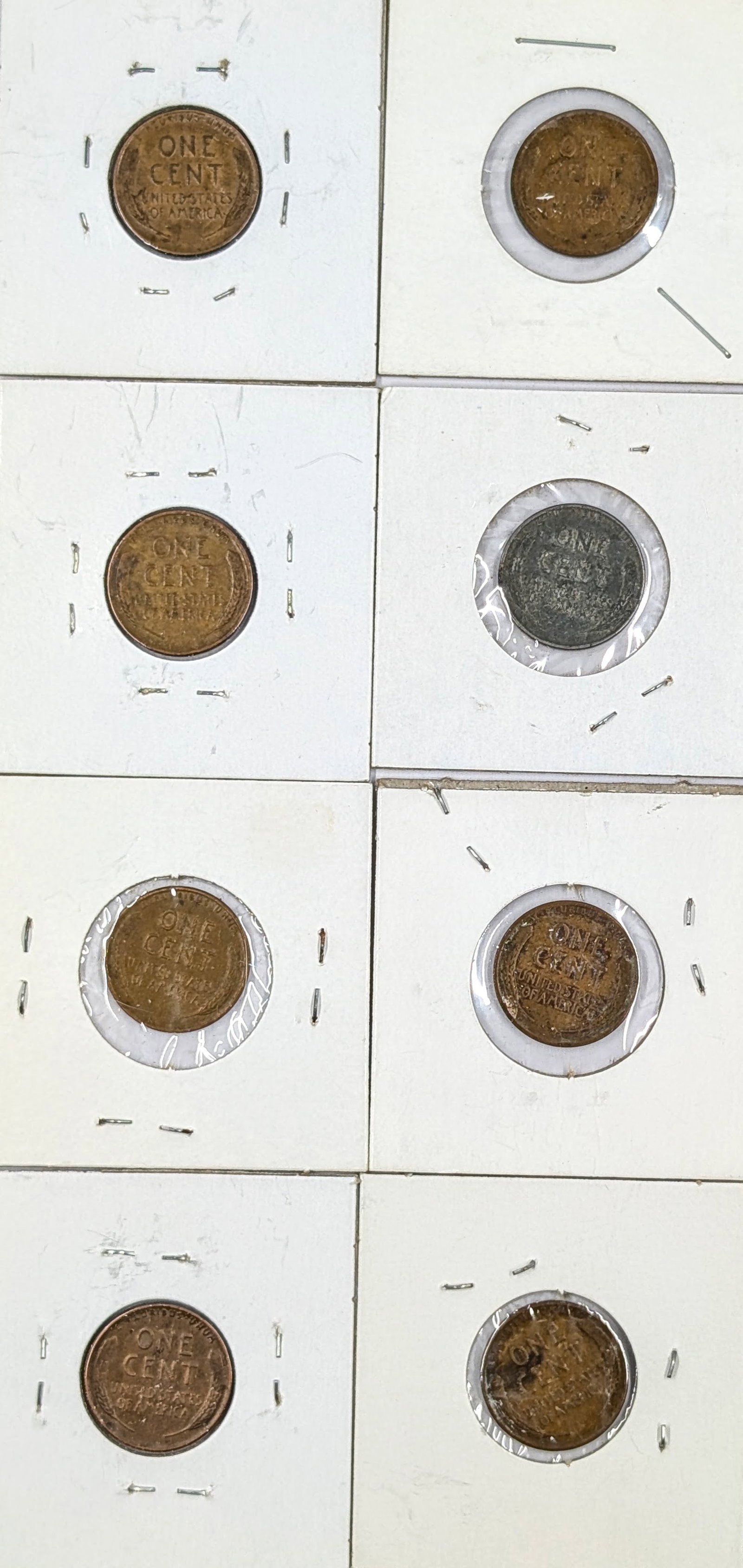 Lot of 8 Wheat Cents - 1940-1946 - 2