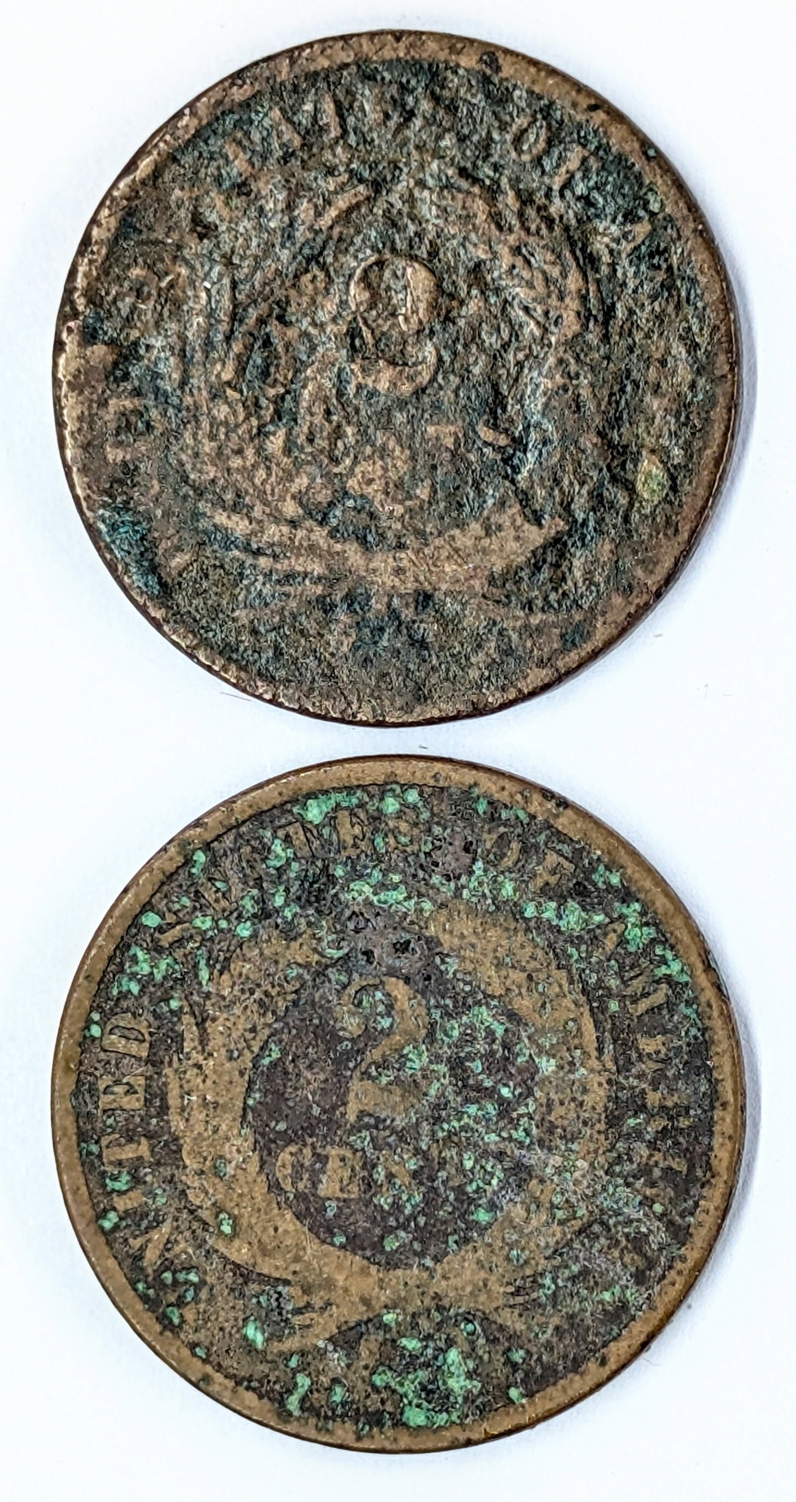 Lot of 2 Two Cent Pieces - 1866, 1868 - 2