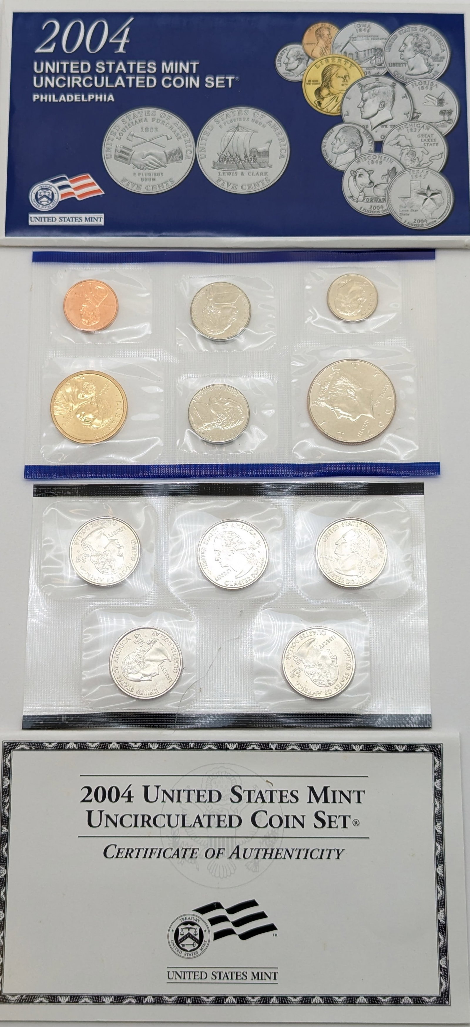 2004-P US Mint Uncirculated Coin Set w/ COA: Coin