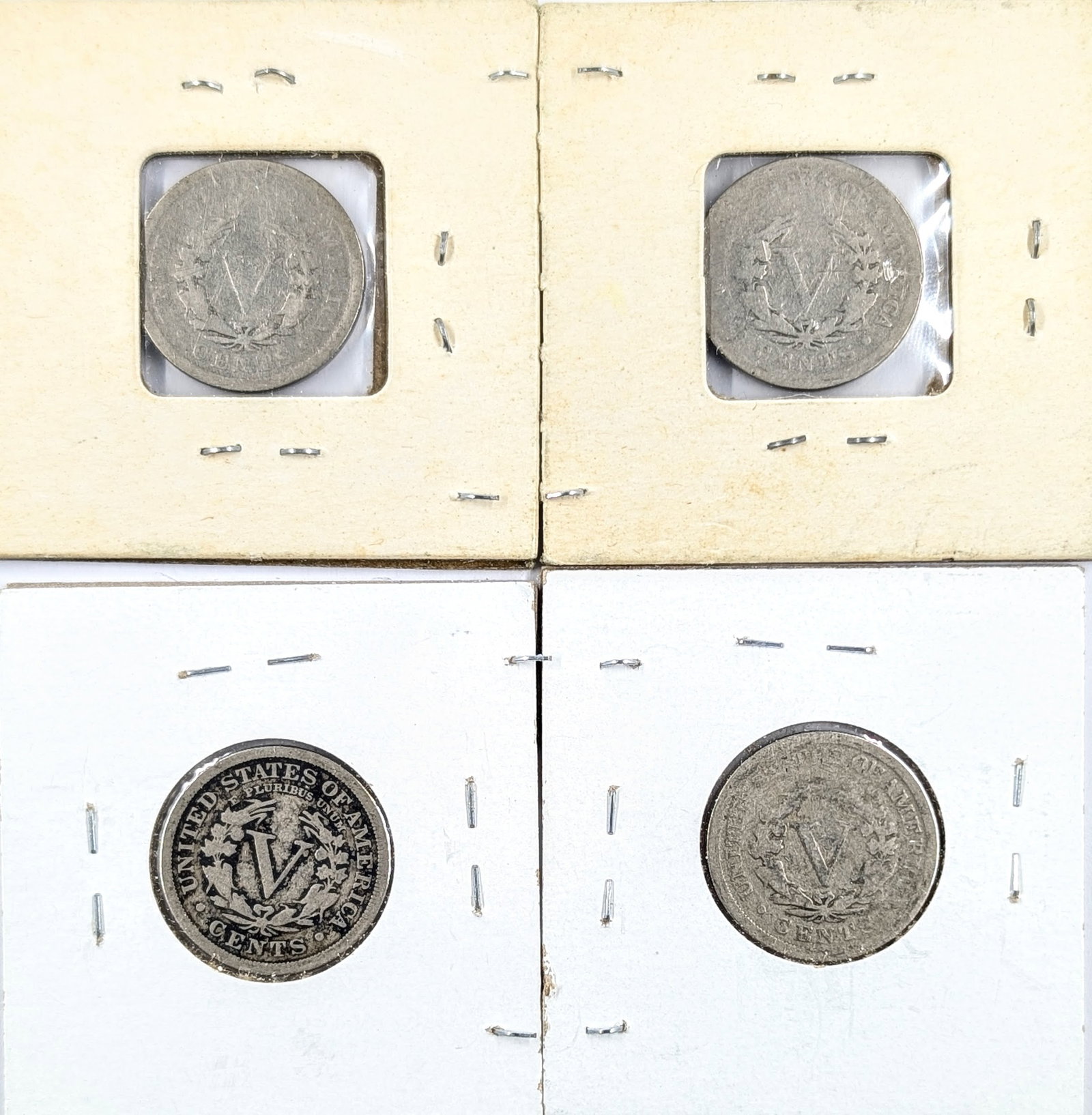 Lot of 4 Liberty V Nickels - 1900-1911 - 2