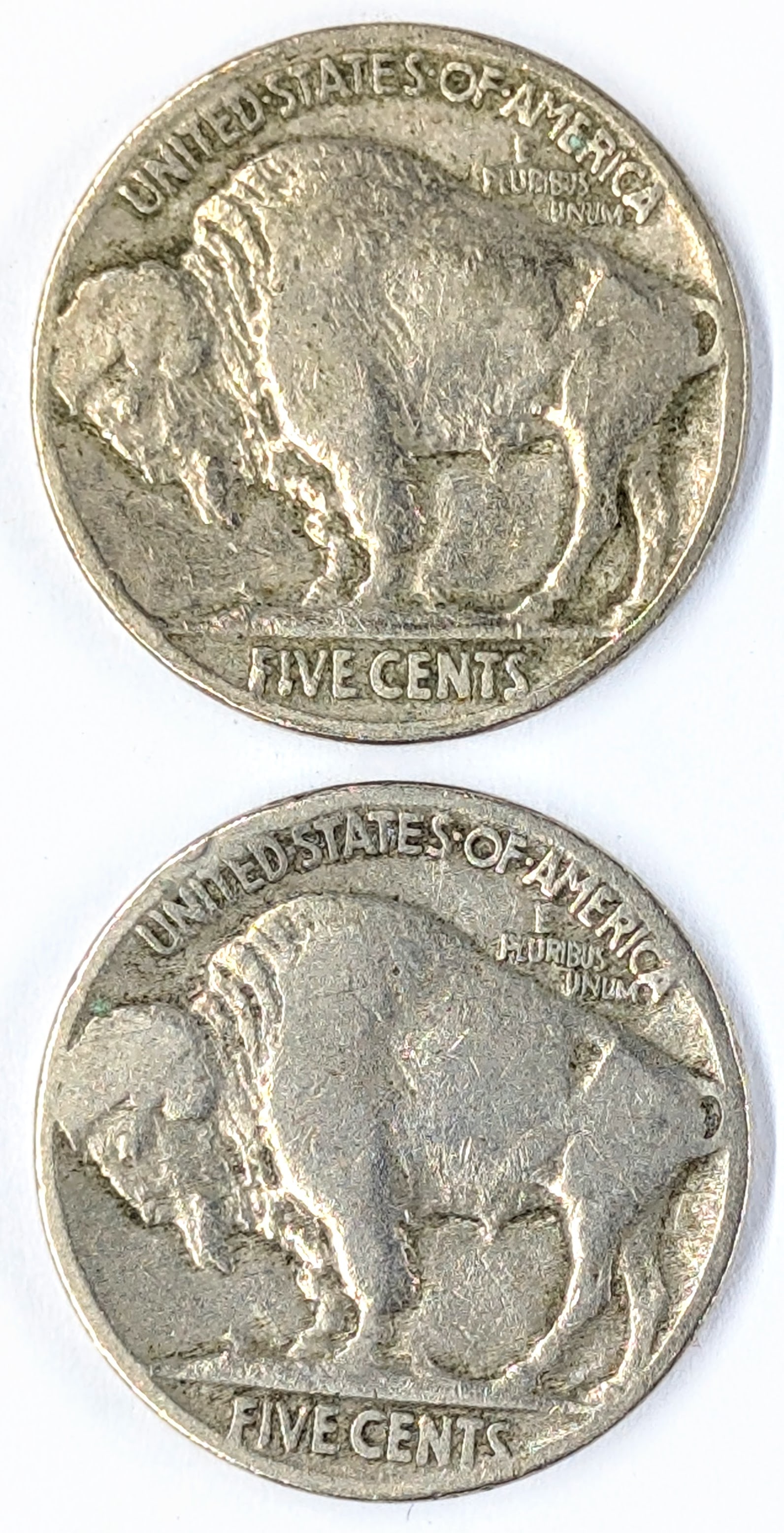 Lot of 2 Buffalo Head Nickels - 1935, 1937 - 2