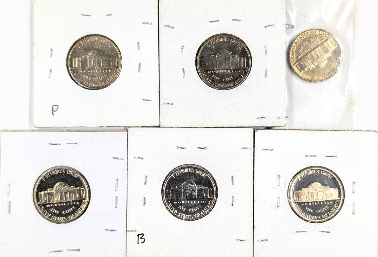 Lot of 6 Jefferson Nickels - 1955-1983 - Proof or Uncirculated - 2
