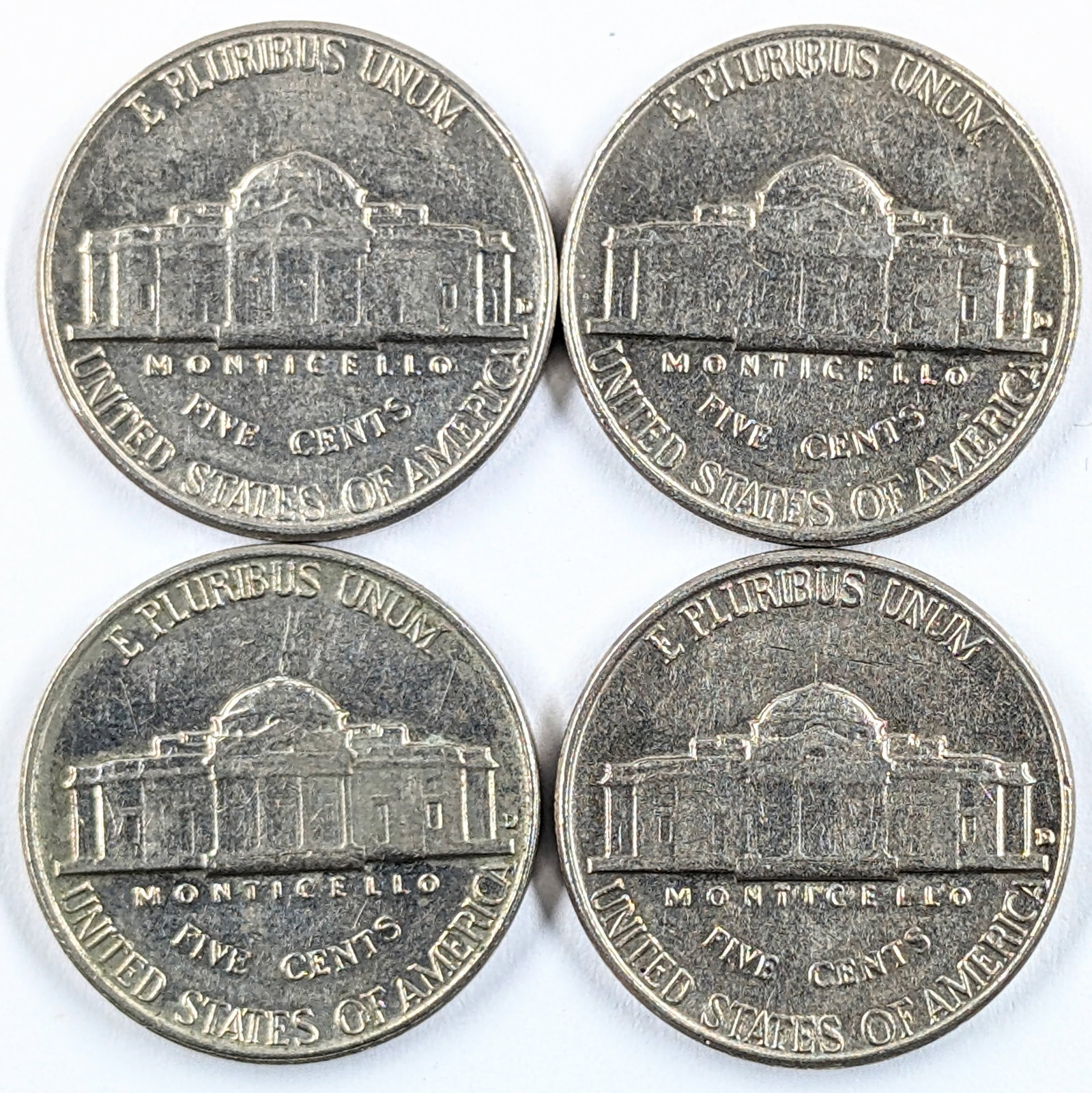 Lot of 4 Jefferson Nickels - All 1962-D Uncirculated - 2