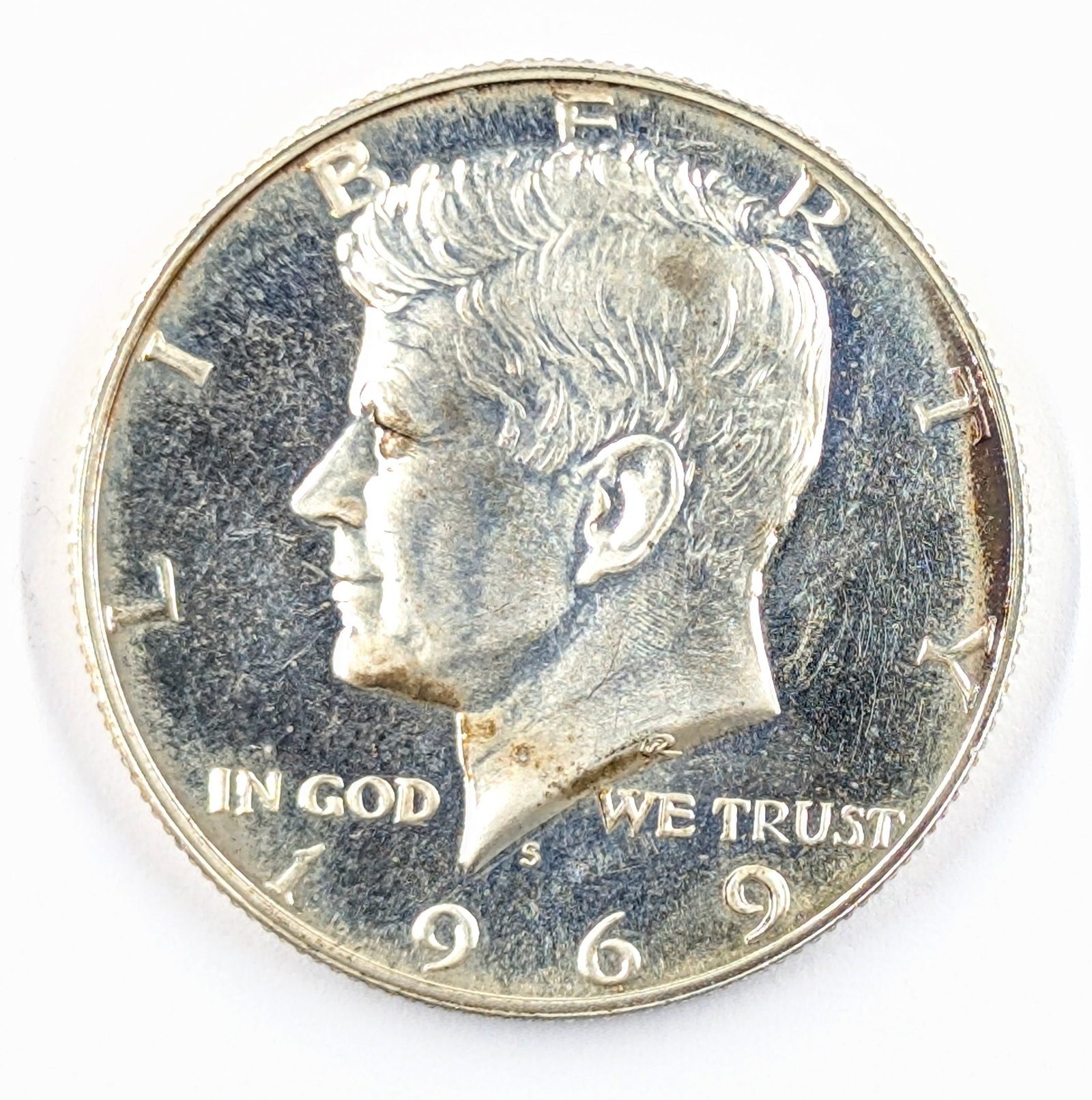 1969-S Silver John F Kennedy Half Dollar - Toned, Uncirculated: 40% Silver