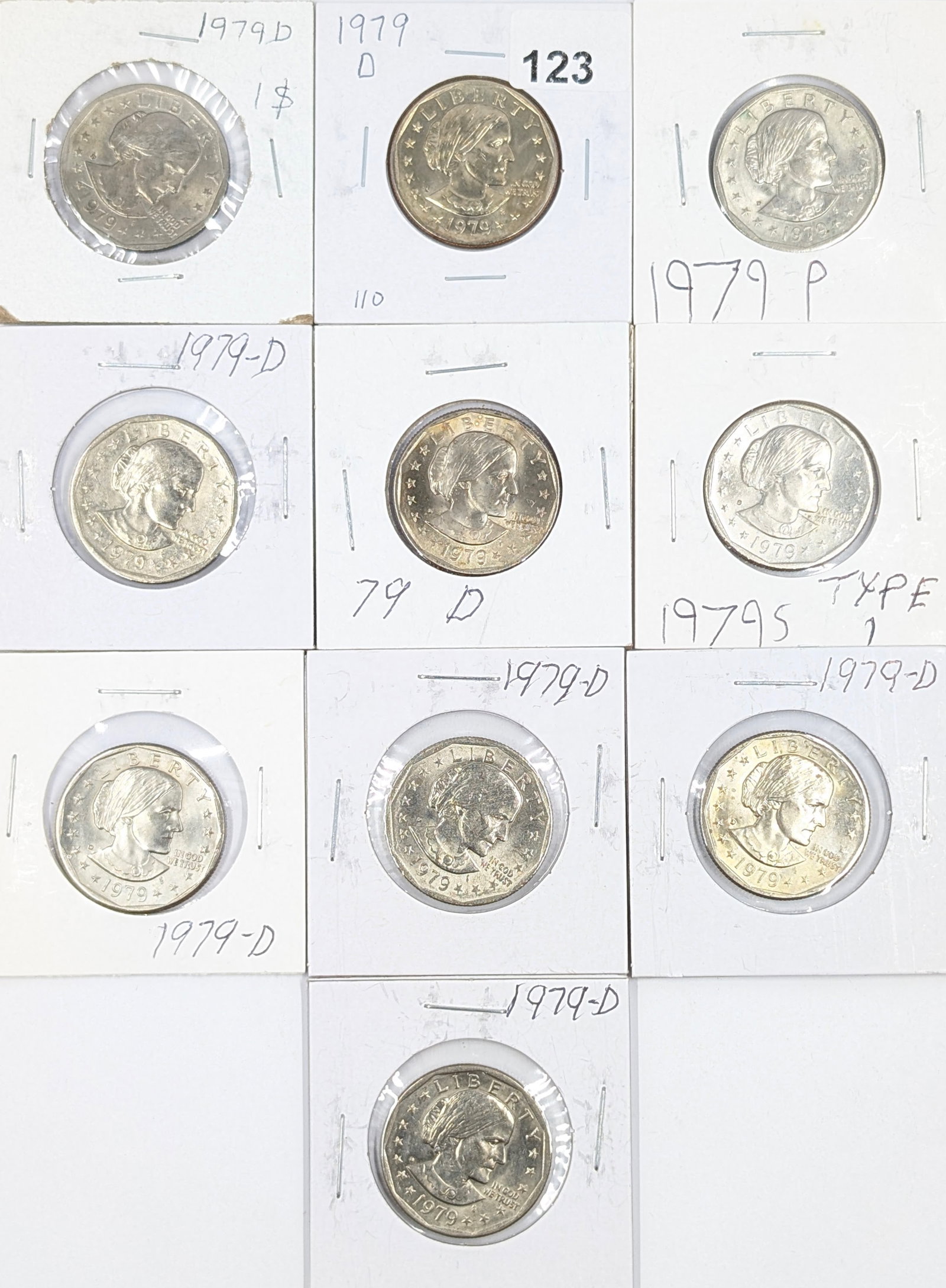 Lot of 10 Susan B. Anthony Dollars - 1979 P/D: Coin