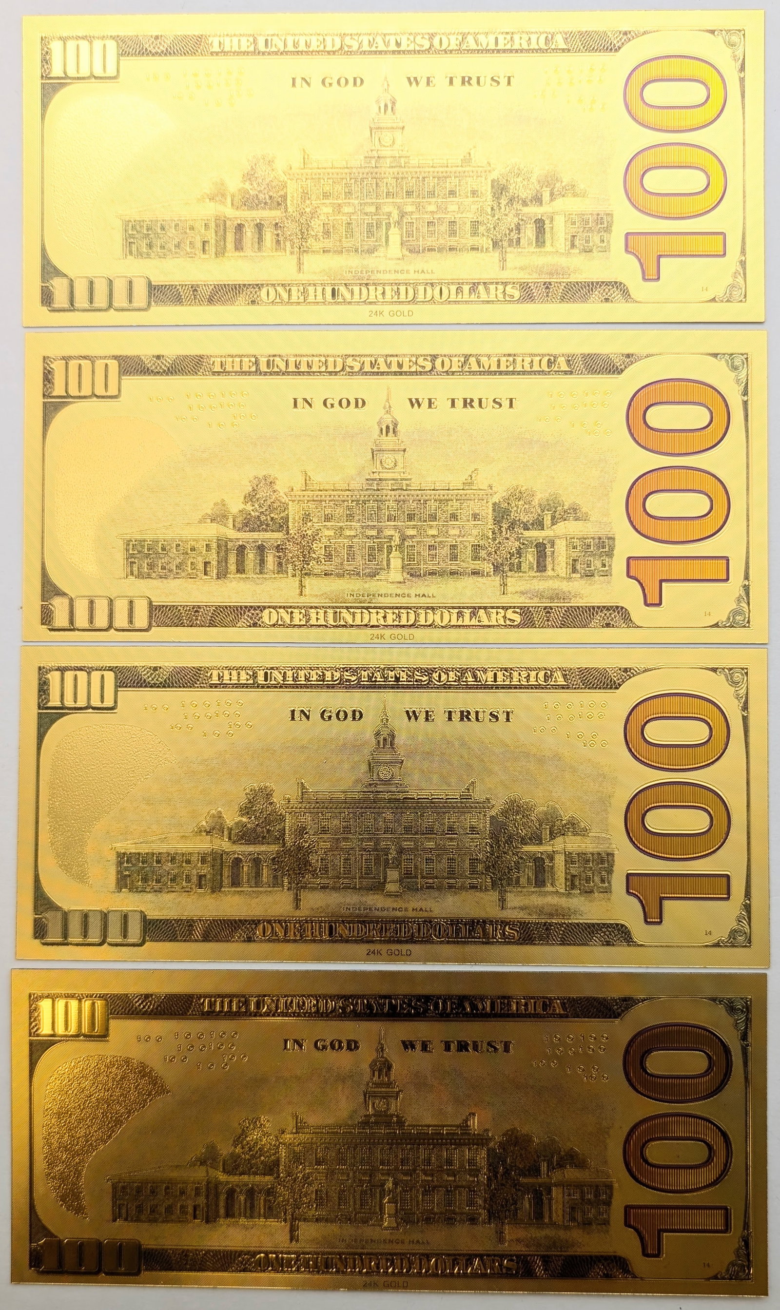 Lot of 4 Football Gold foil $100 design - Buffalo Bills & Bengals - 2