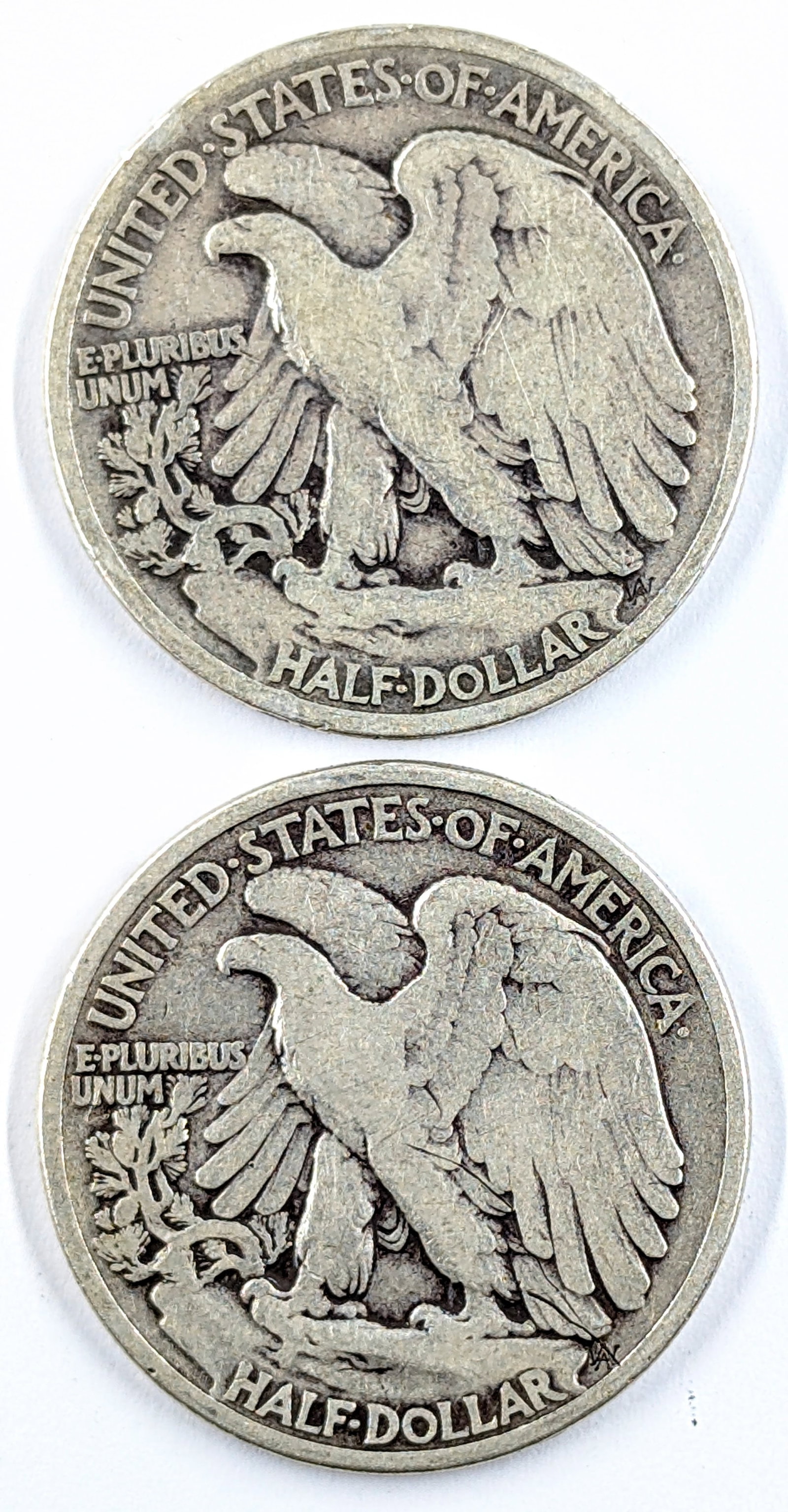 Lot of 2 Silver Walking Liberty Half Dollars- 1935, 1936 - 2