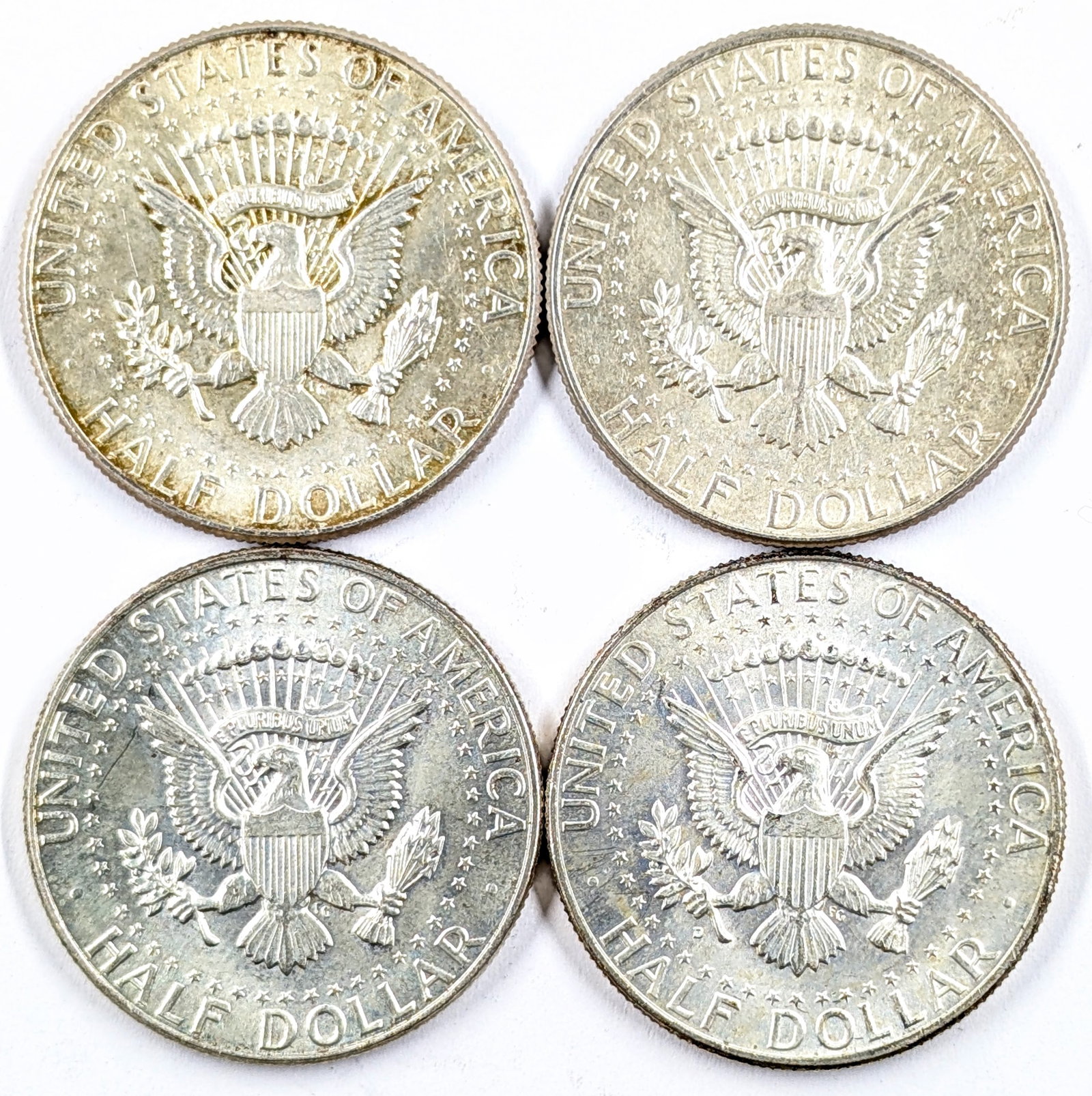Lot of 4 Silver 1964 John F Kennedy Half Dollars - 2