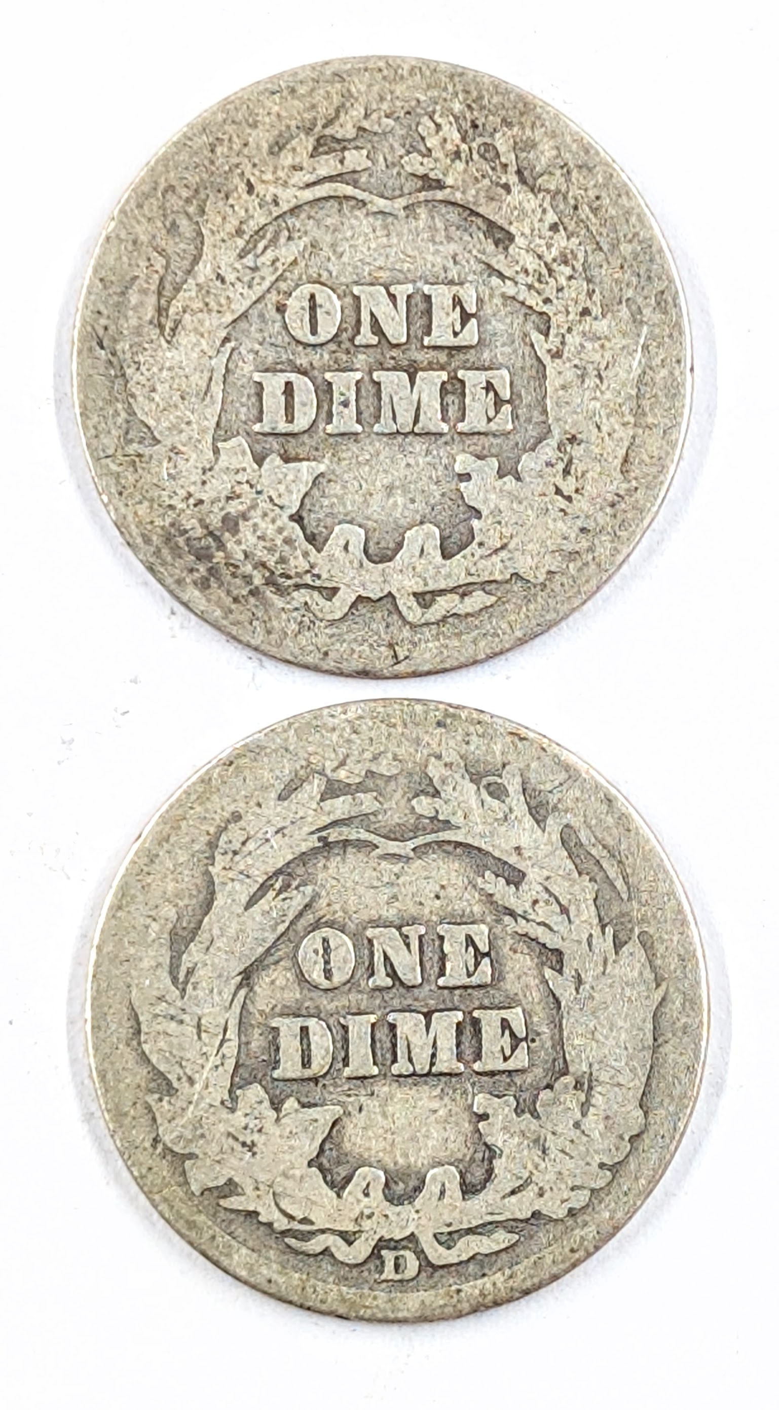 Lot of 2 Silver Barber Dimes- 1903,1914-D - 2