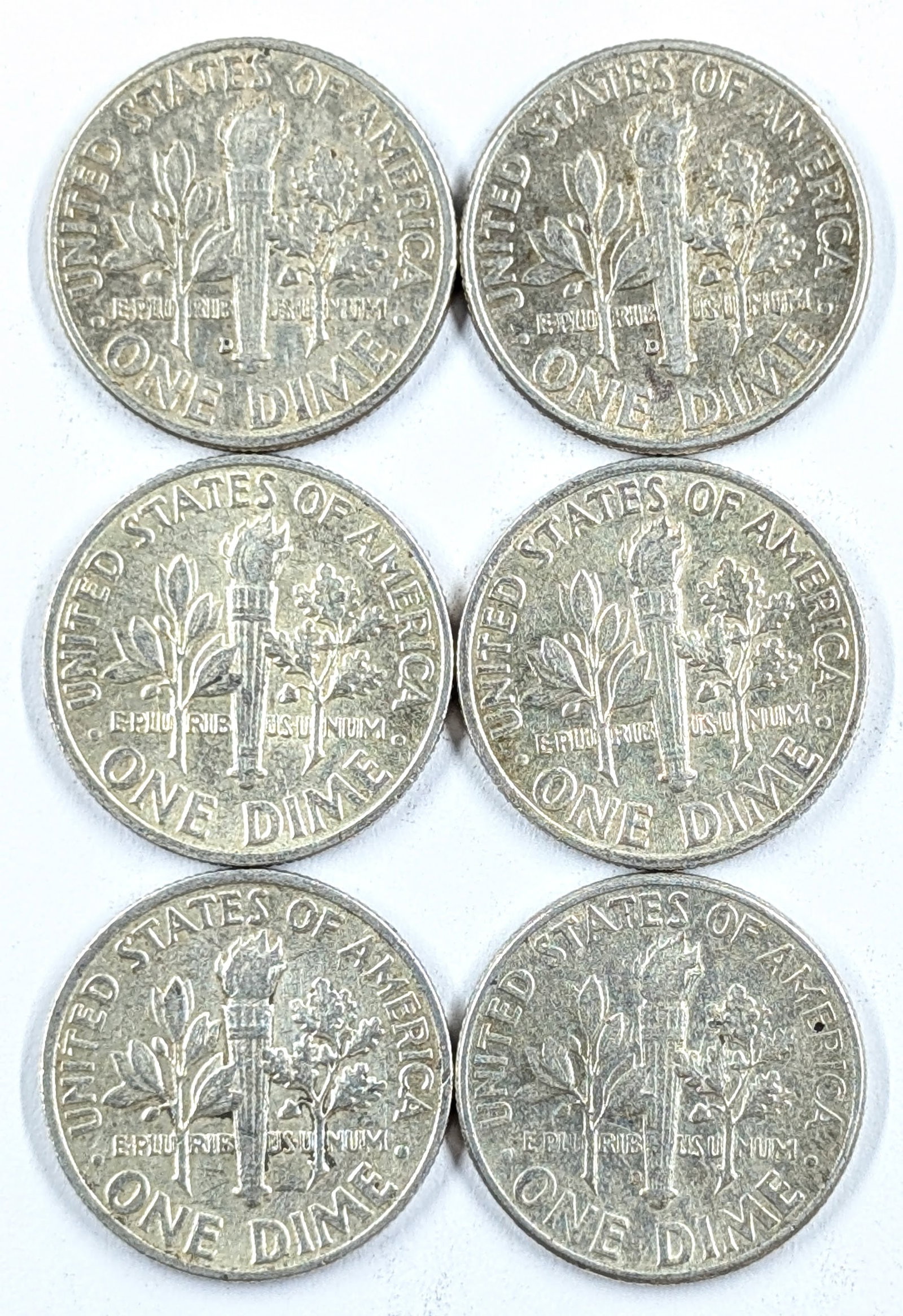 Lot of 6 Silver Roosevelt Dimes- 1960-1964 - 2