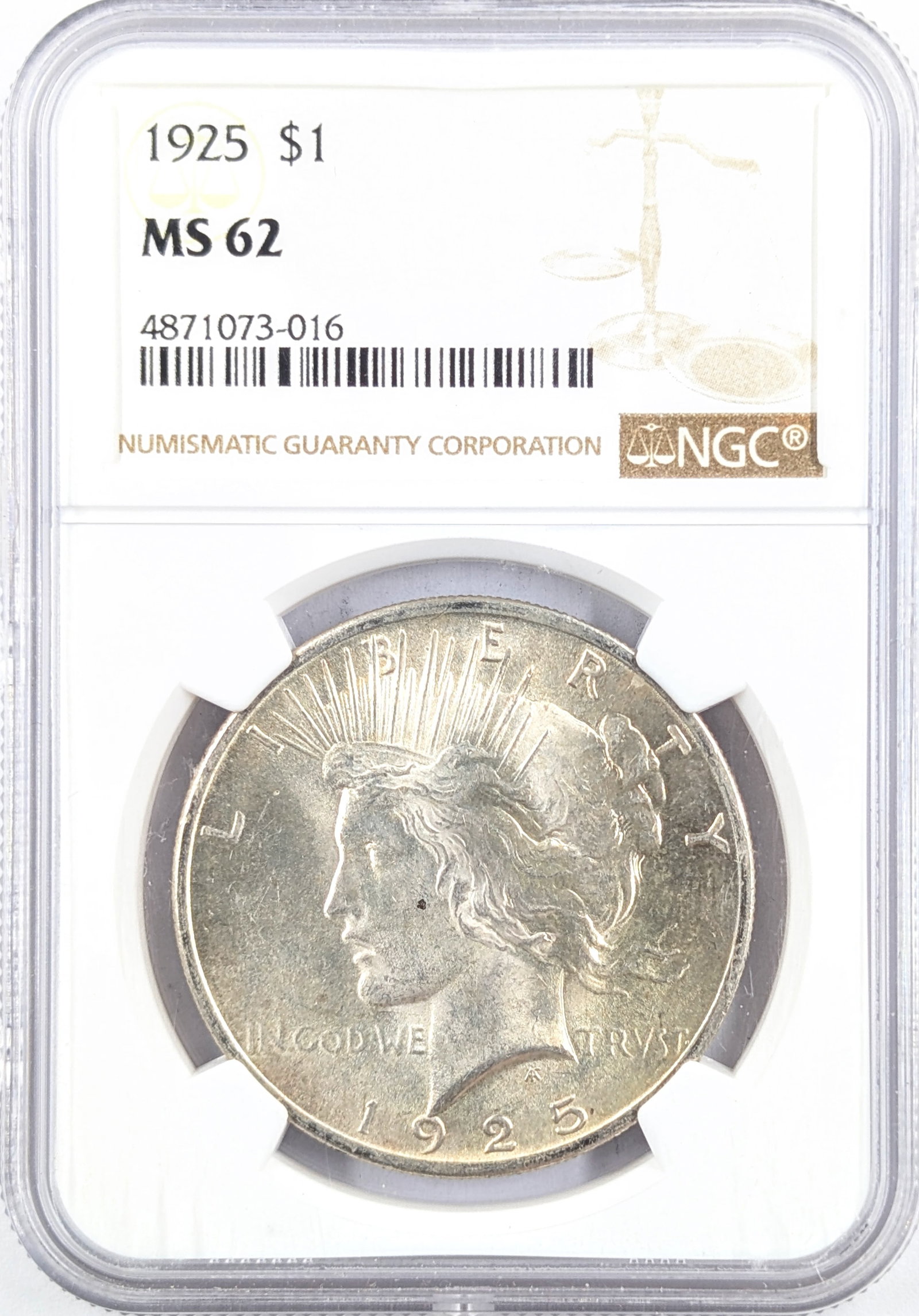 NGC 1925 MS 62 Silver Peace Dollar (1 of 2)