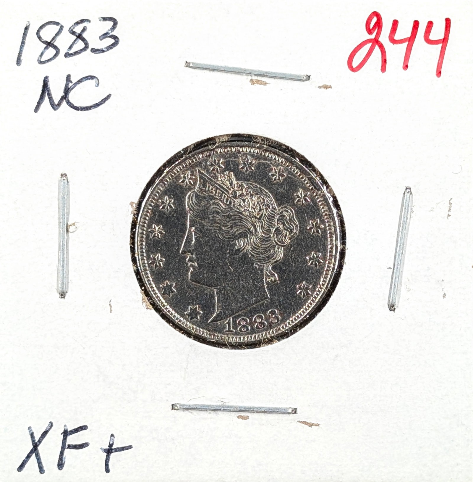 FEATURE- 1883 Liberty V Nickel- No Cents, XF: First Year of Issue