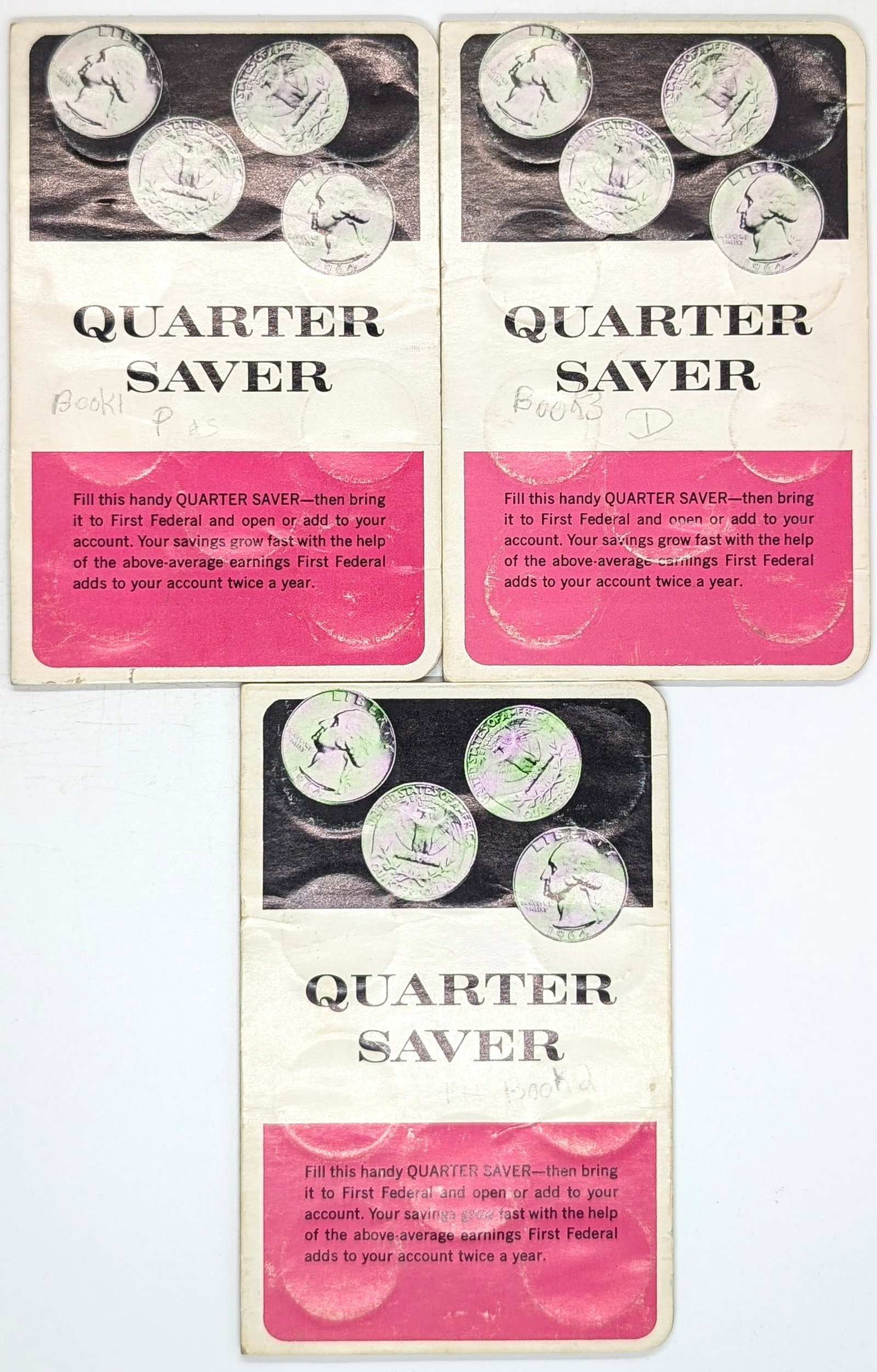Lot of 3 Empty Quarter Saver Booklets (1 of 2)