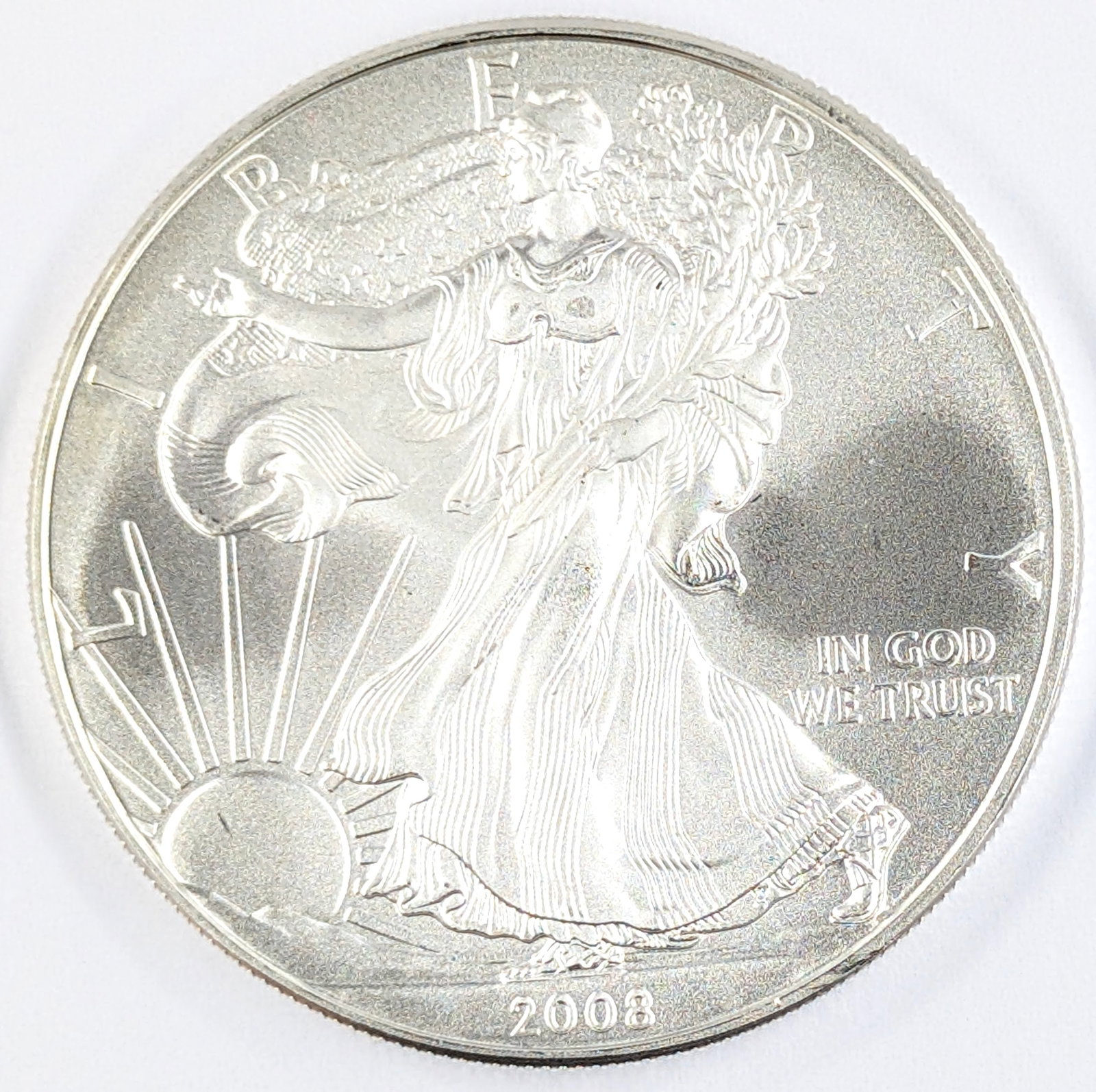 2008 American Silver Eagle Dollar: Silver