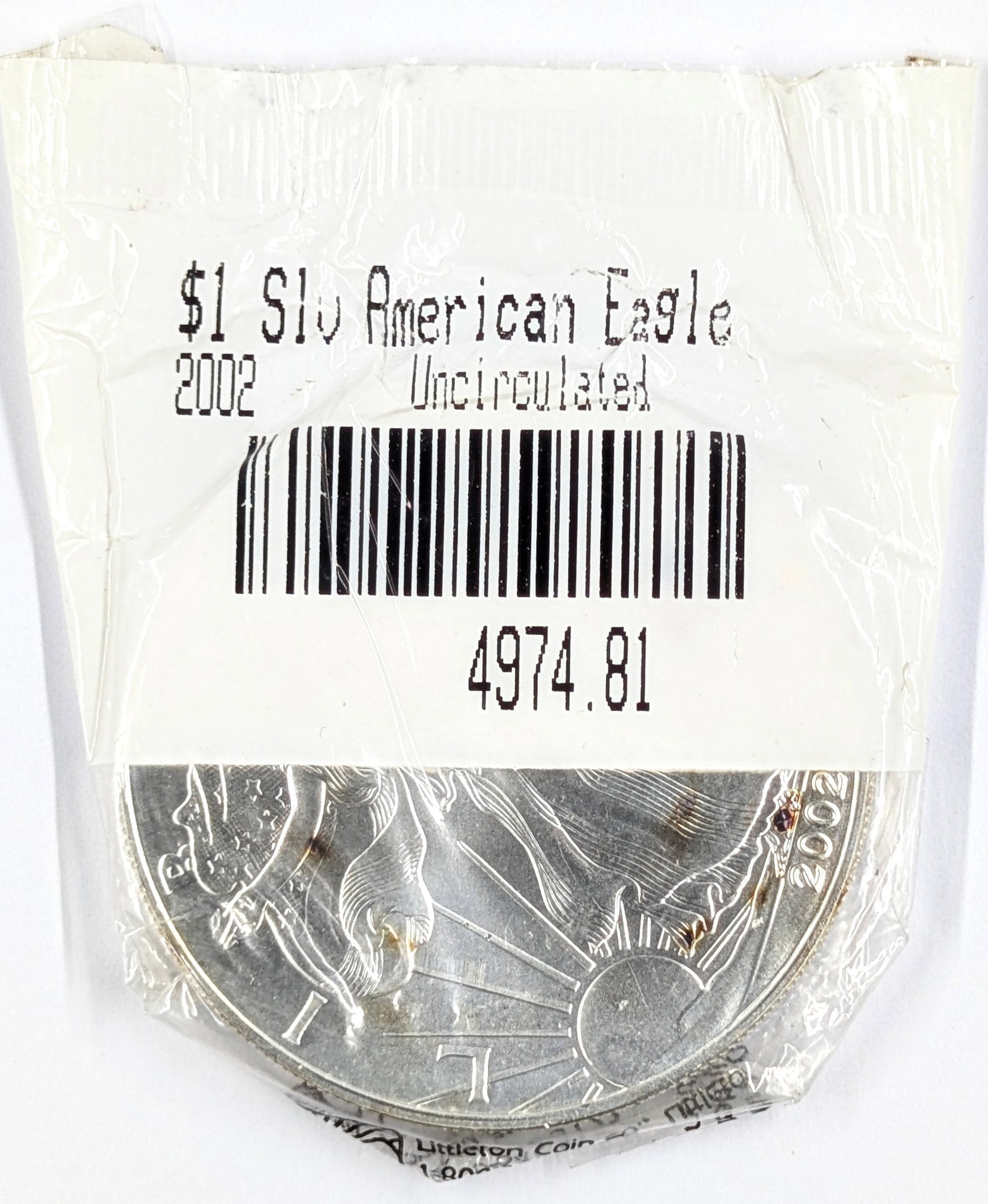 2002 Littleton Coin American Silver Eagle Dollar-Uncirculated: Silver