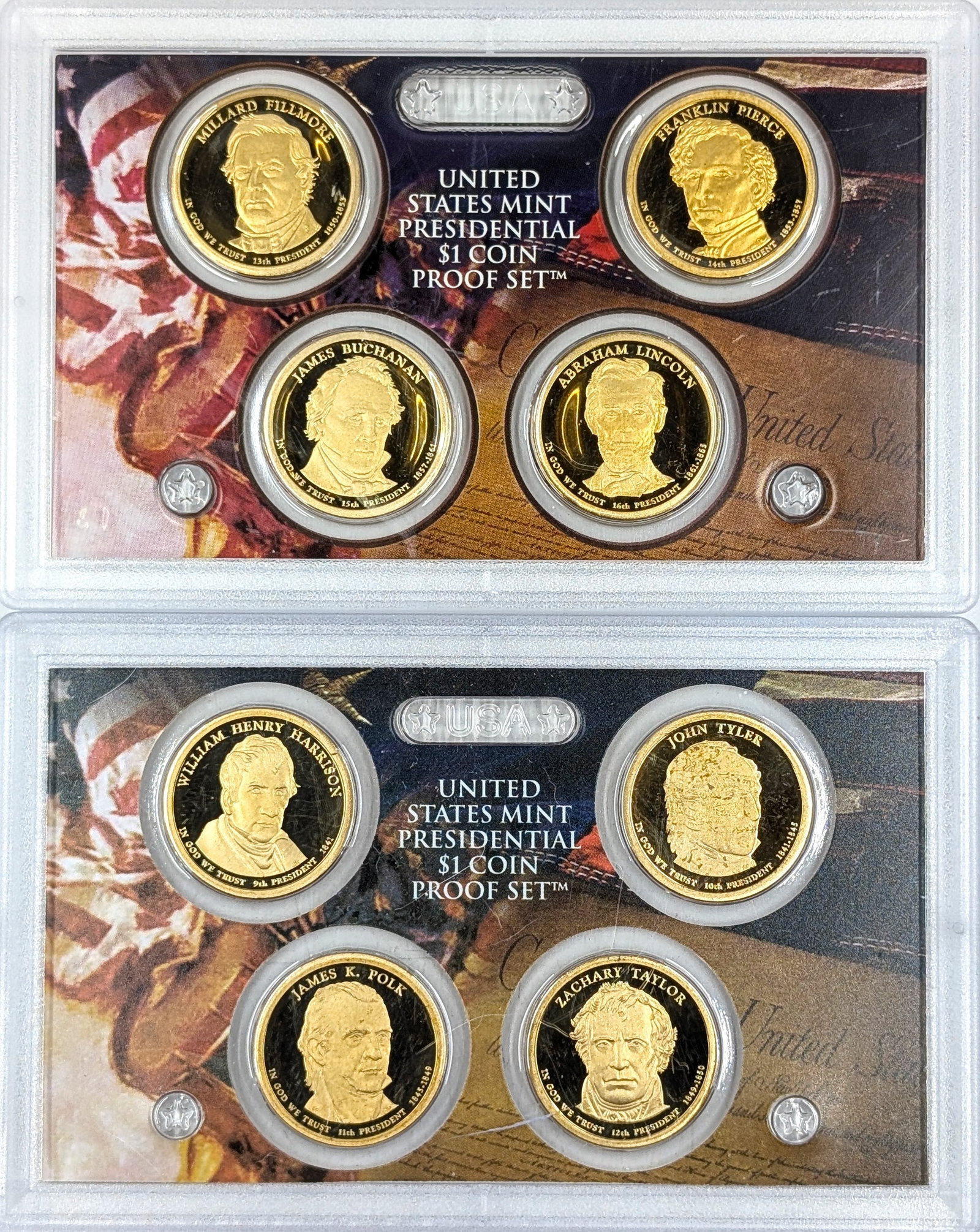 Lot of 2 US Mint Presidential $1 Coin Proof Sets- 2009,2010: Coin