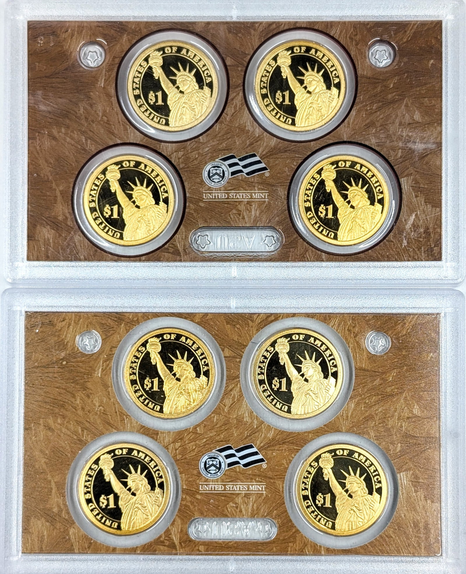 Lot of 2 US Mint Presidential $1 Coin Proof Sets- 2009,2010 - 2