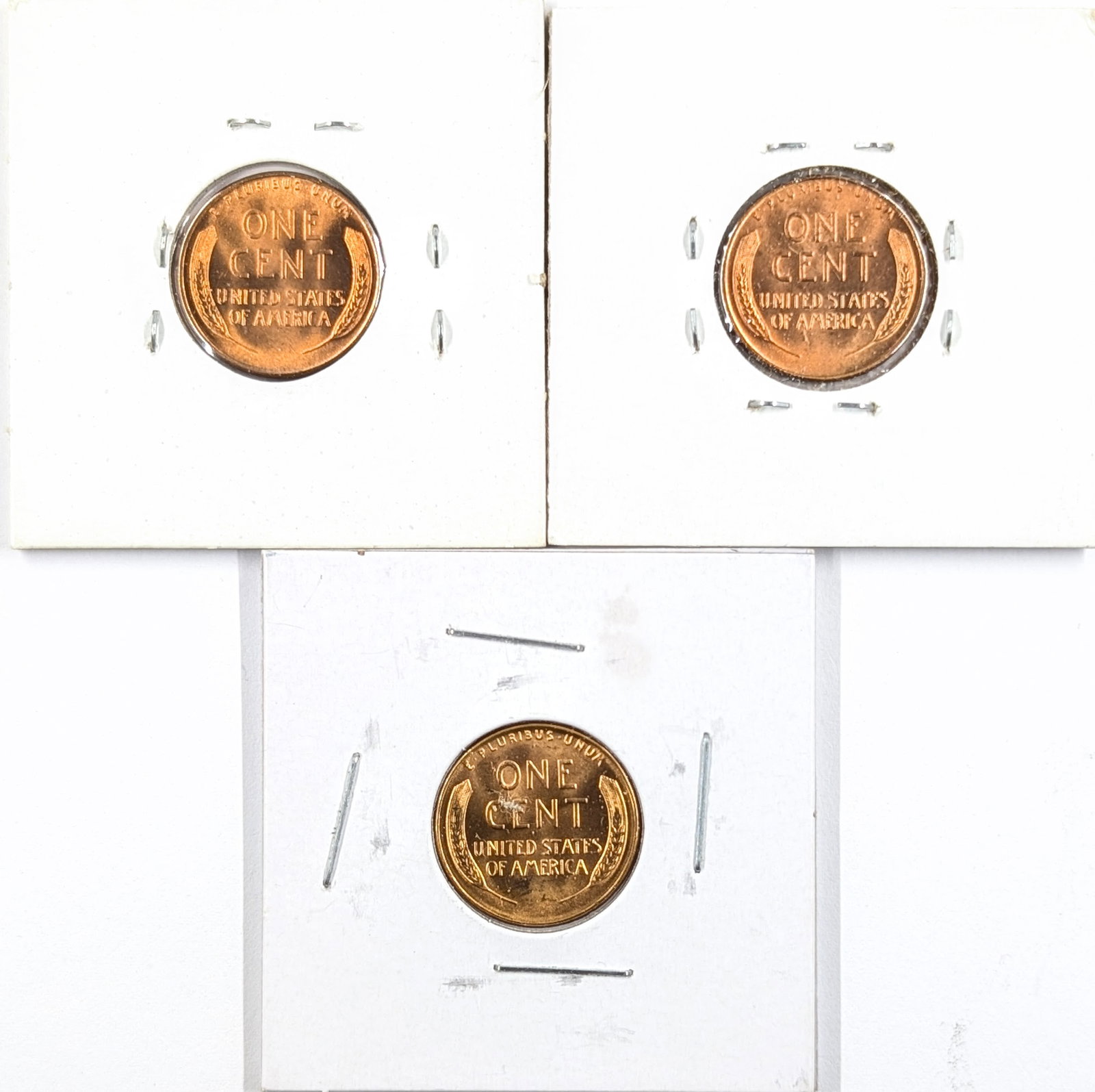 Lot of 3 Uncirculated Wheat Cents- 1948-D/P, 1949 - 2