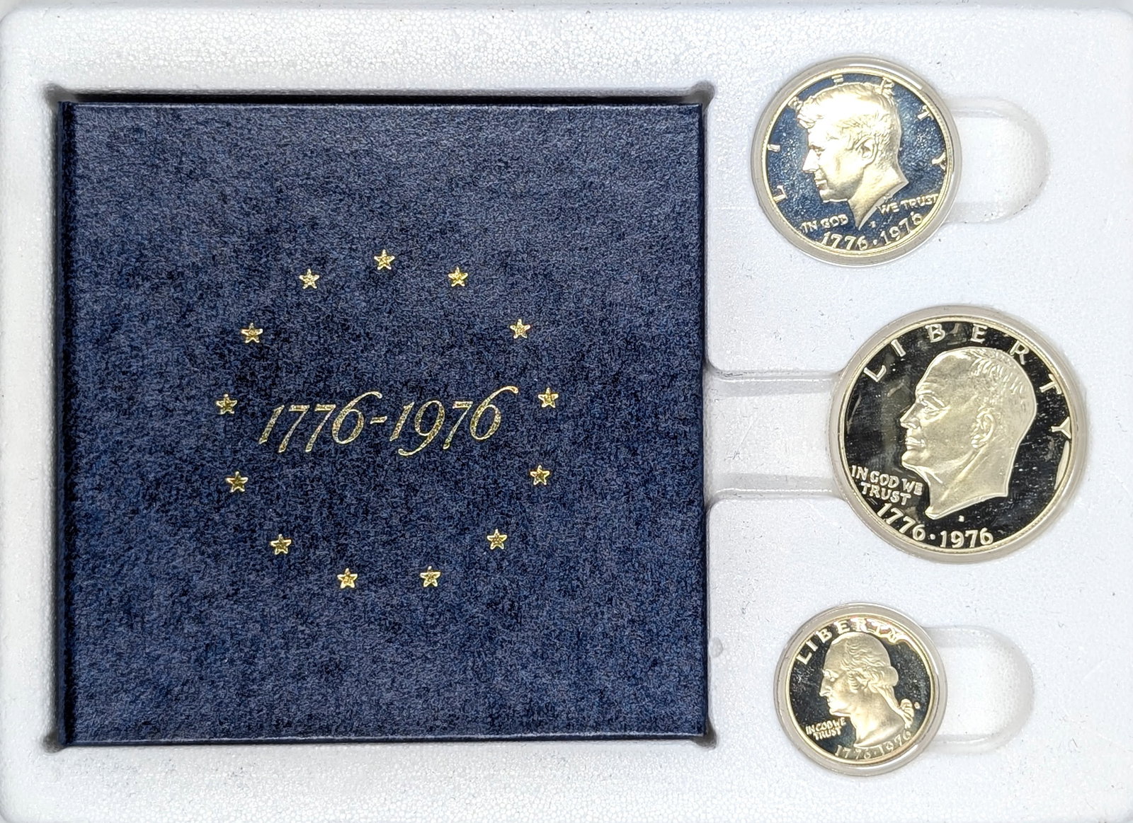 1976 US Mint Bicentennial Silver Proof 3-Coin Set: Silver