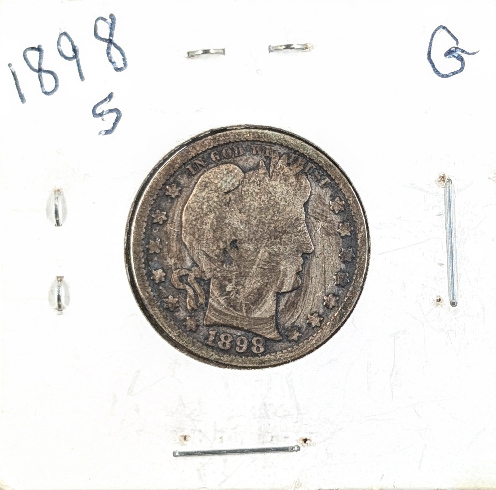 1898-S Silver Barber Quarter: Silver