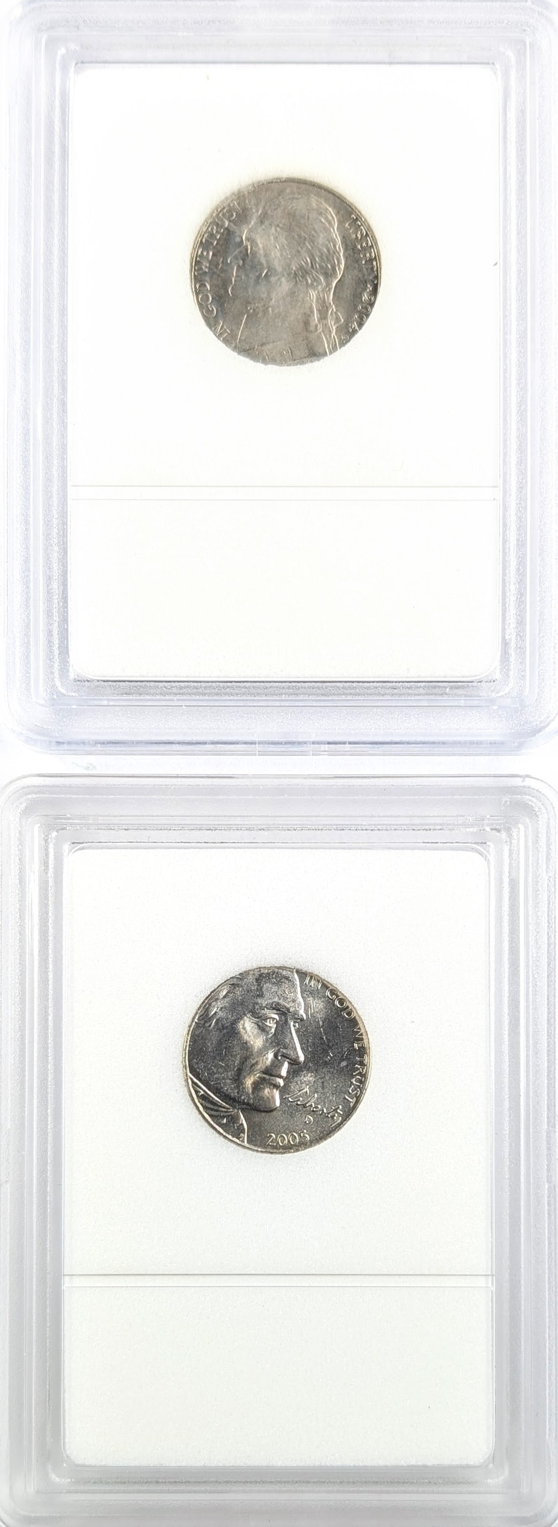 Lot of 2 INB BU Jefferson Nickels- 2004,2005 - 2