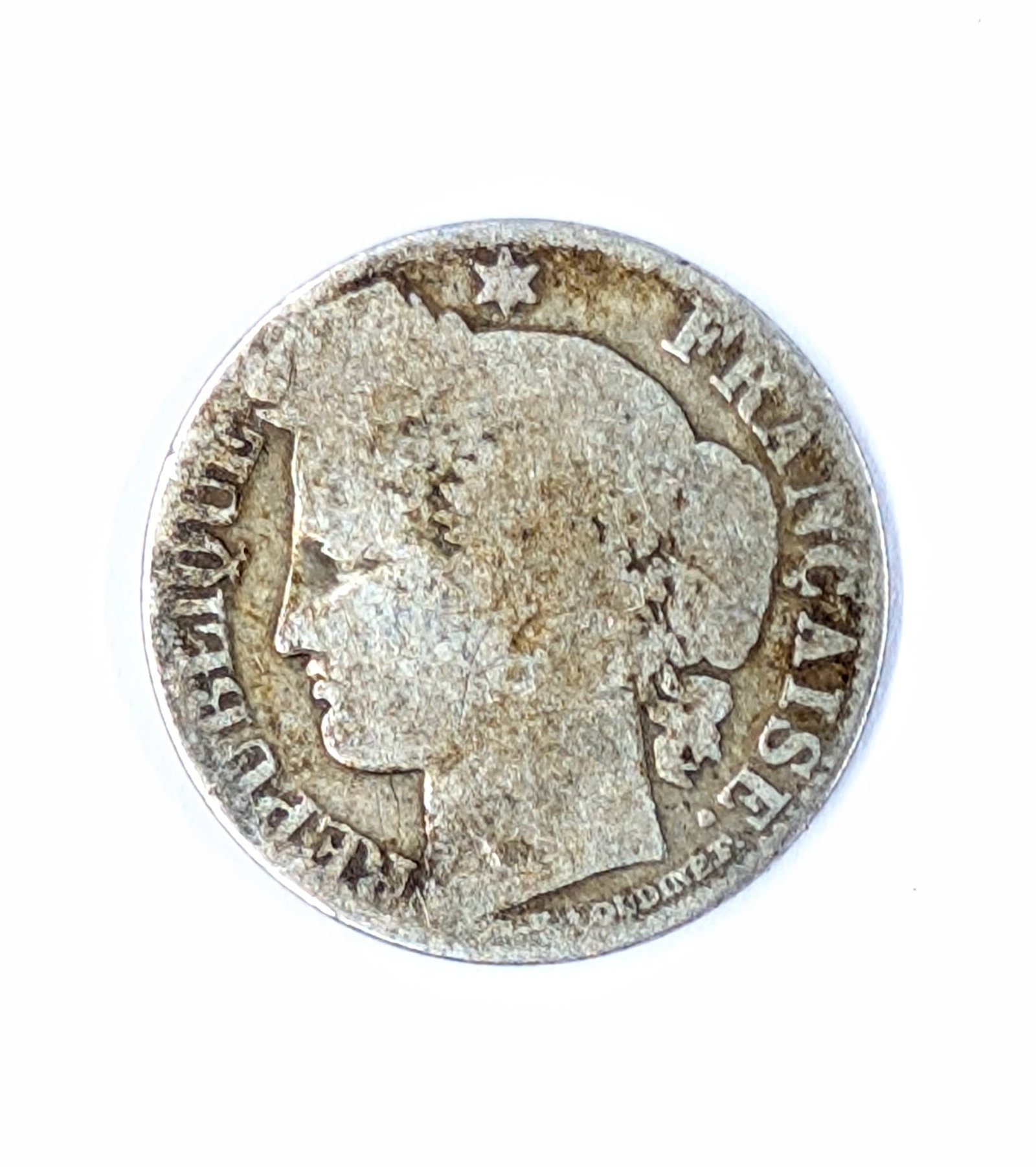 Silver Franc 50 Centimes- No Date: Silver