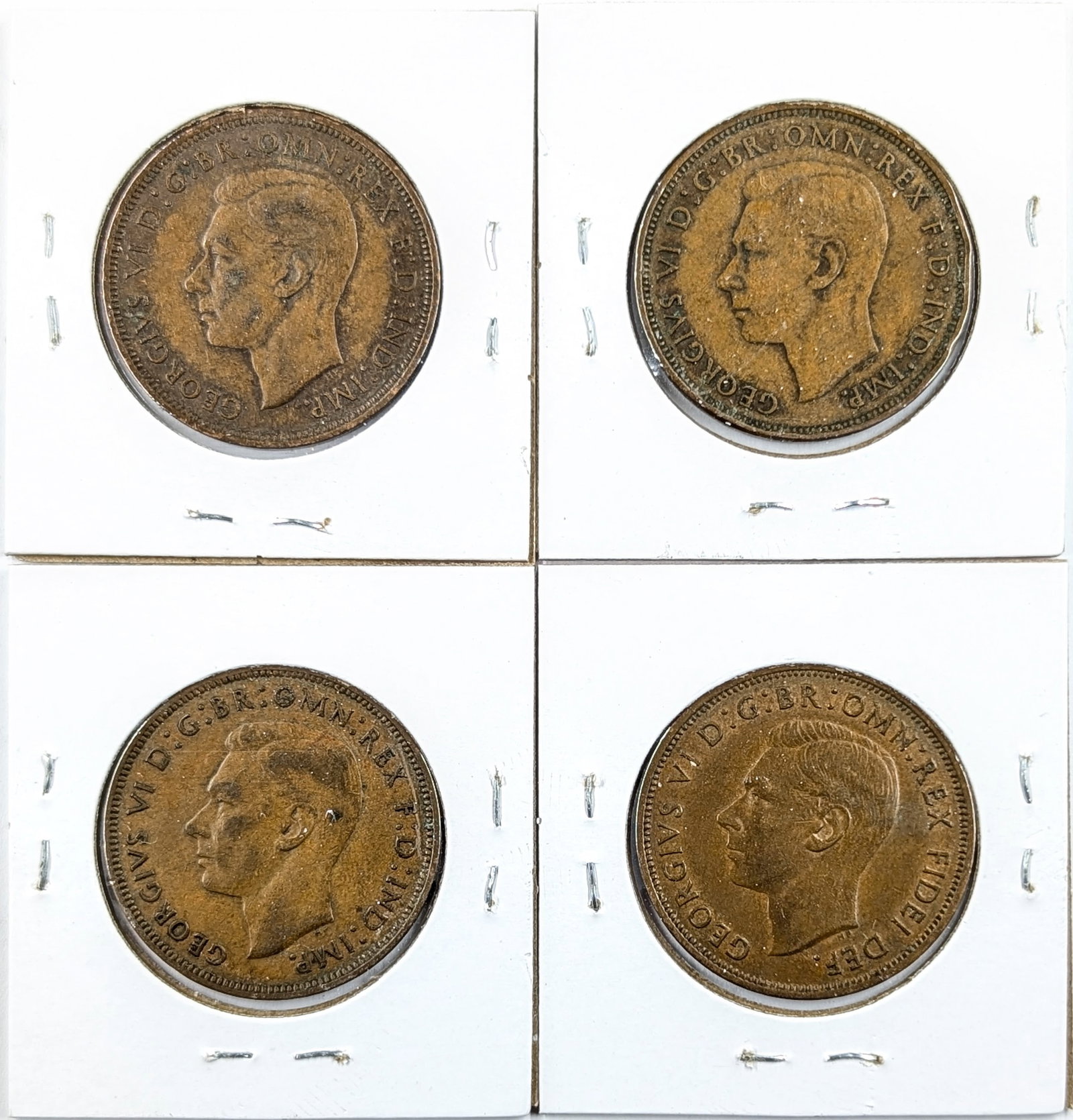 Lot of 4 Great Britain Pennies- 1945-1949 - 2
