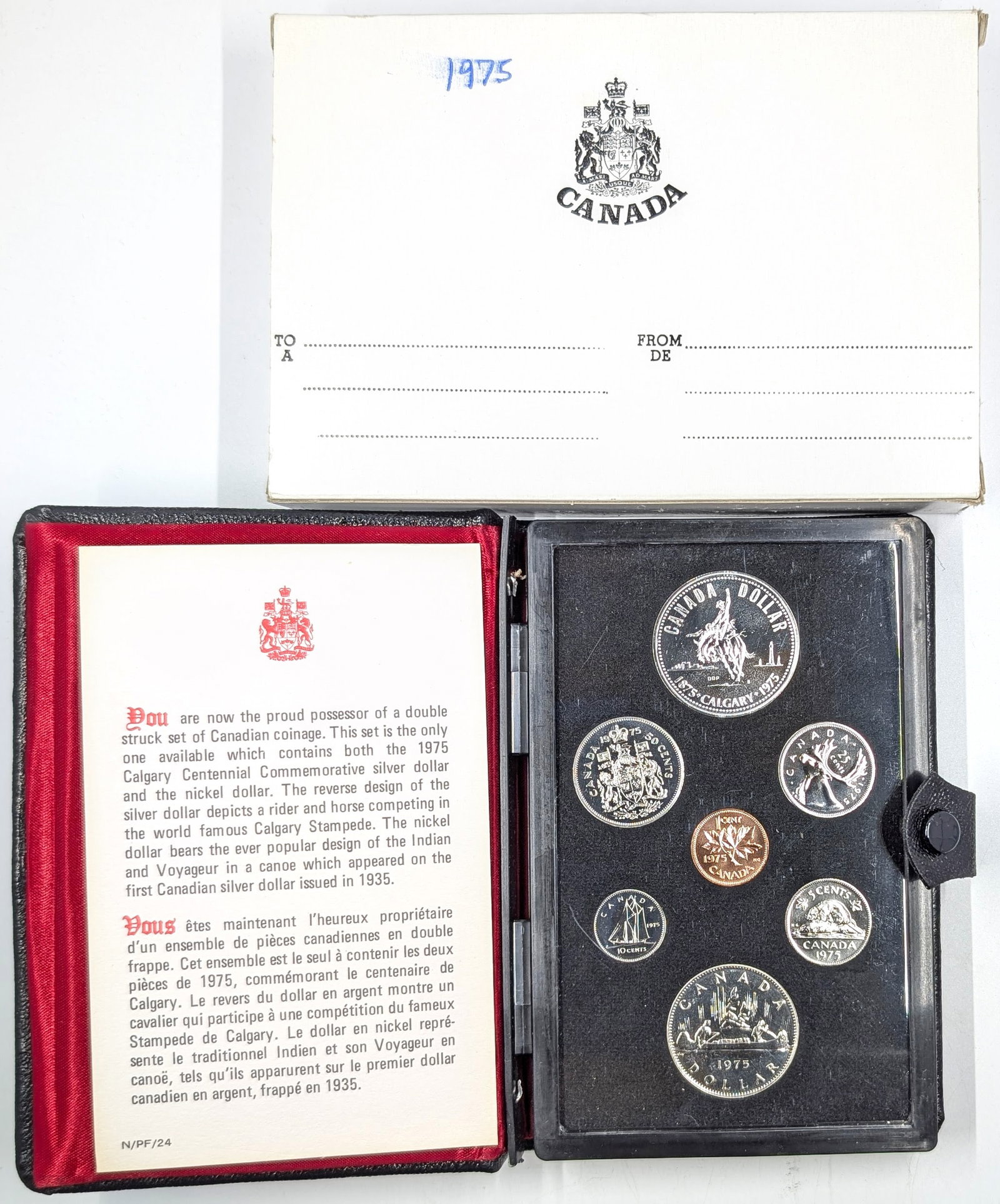 1975 Royal Canadian Mint Proof Set w/ Silver Dollar: Silver