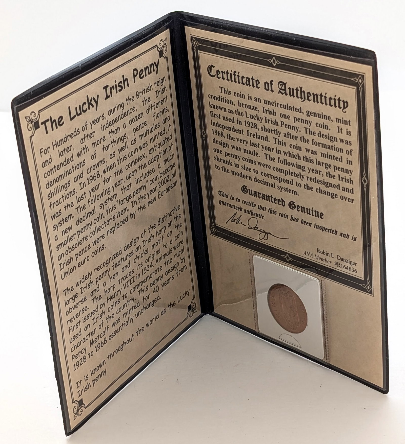 The Lucky Irish Penny- Uncirculated w/ COA: Coin