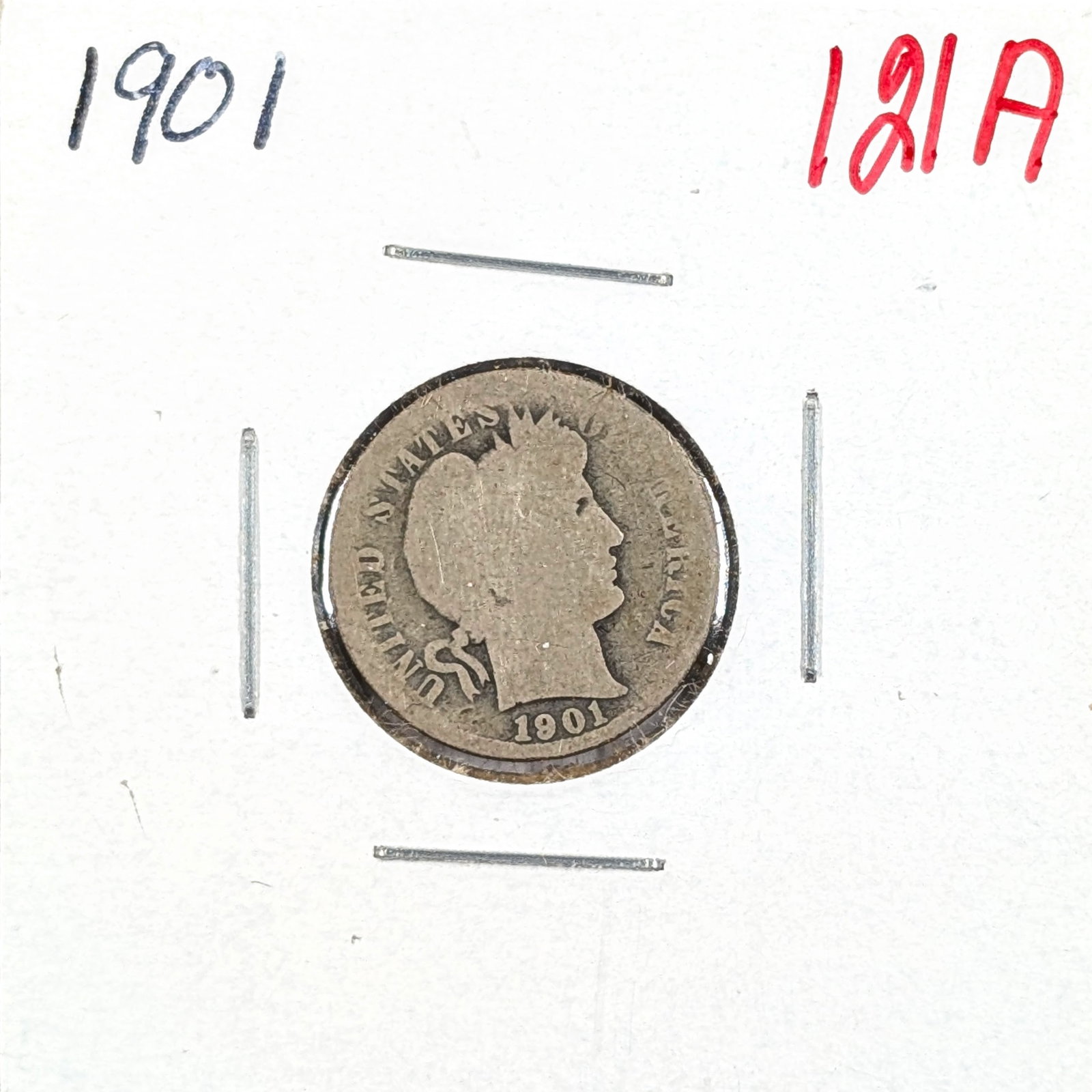 1901 Silver Barber Dime: Silver