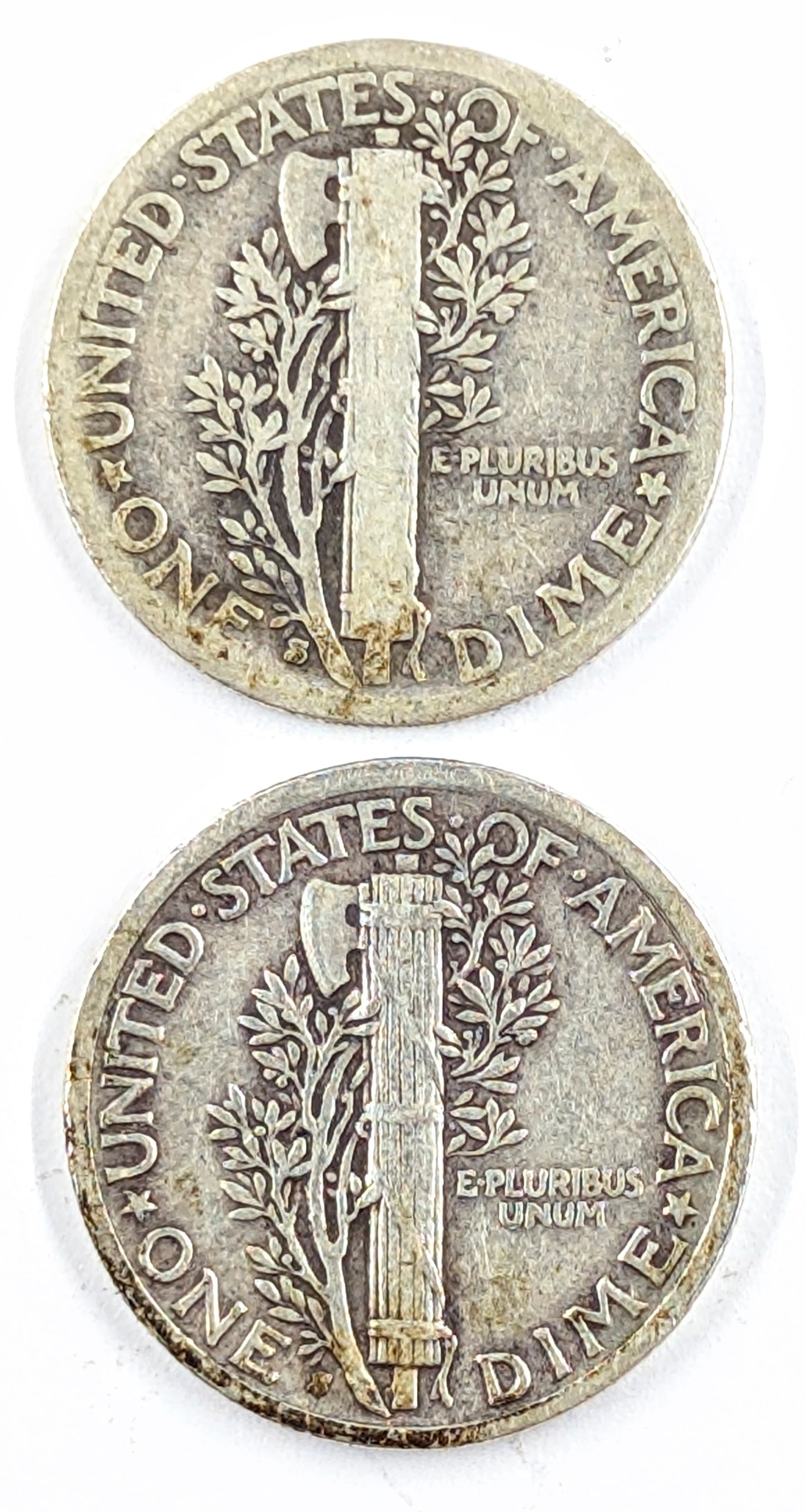Lot of 2 Silver Mercury Dimes-1935-S, 1940-S - 2