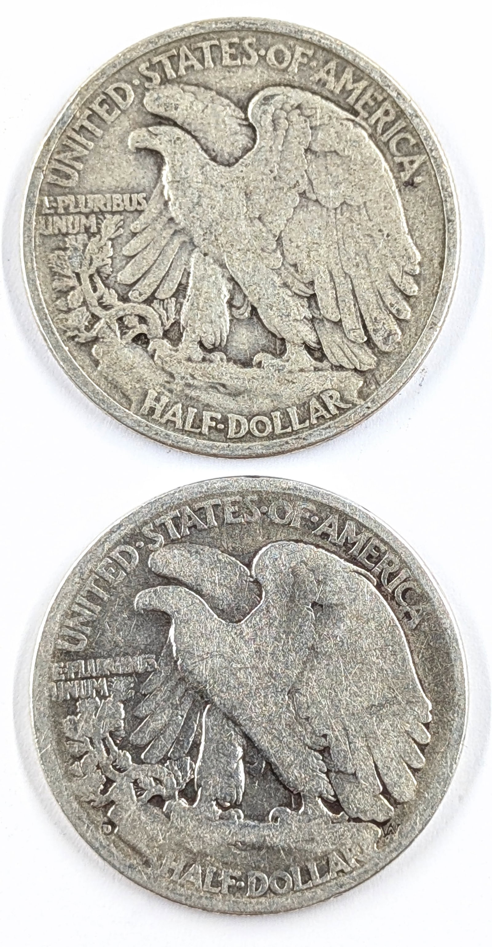 Lot of 2 Silver Walking Liberty Half Dollars- 1936 P/D - 2