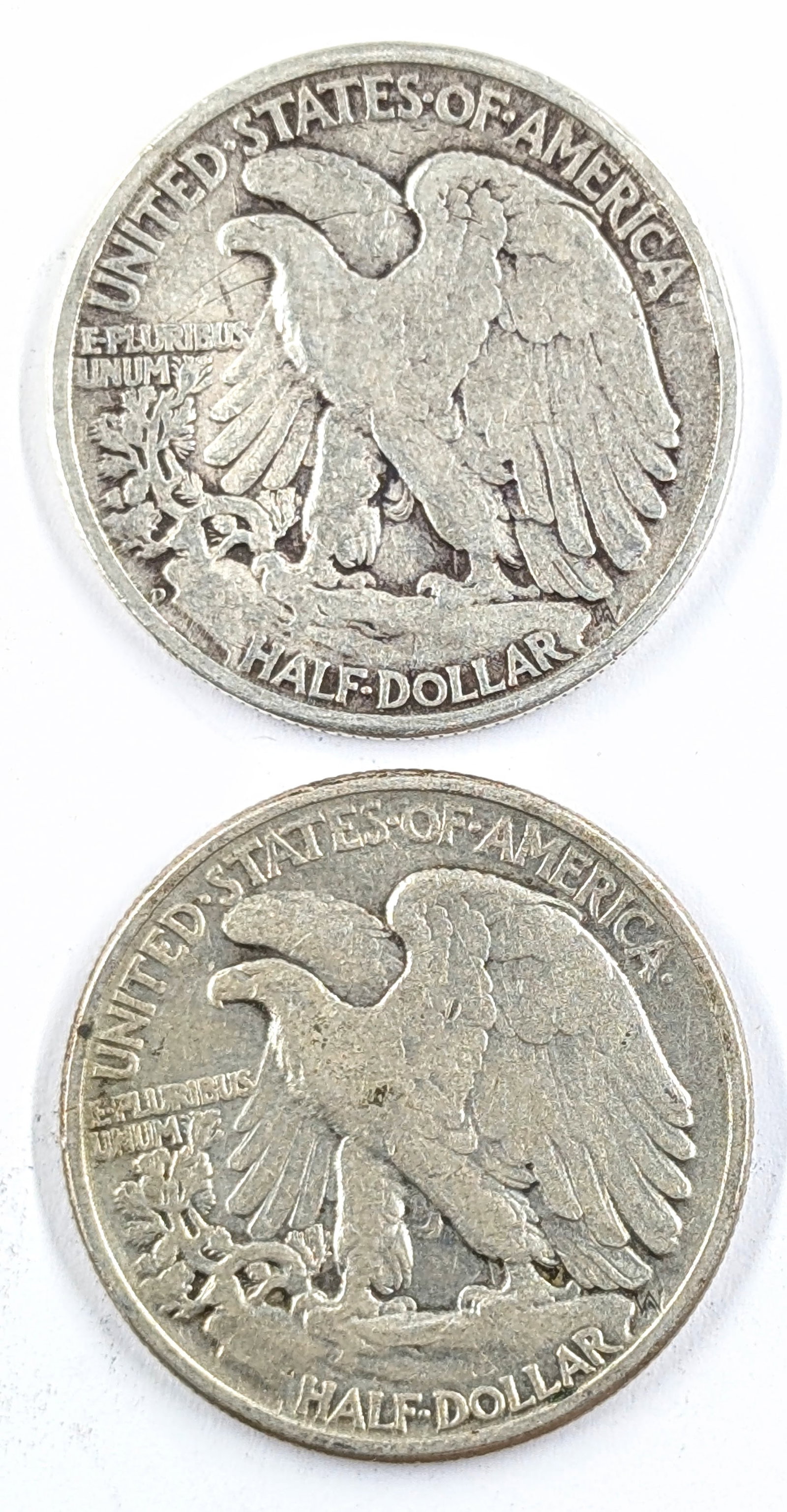Lot of 2 Silver Walking Liberty Half Dollars -1945 P/D - 2
