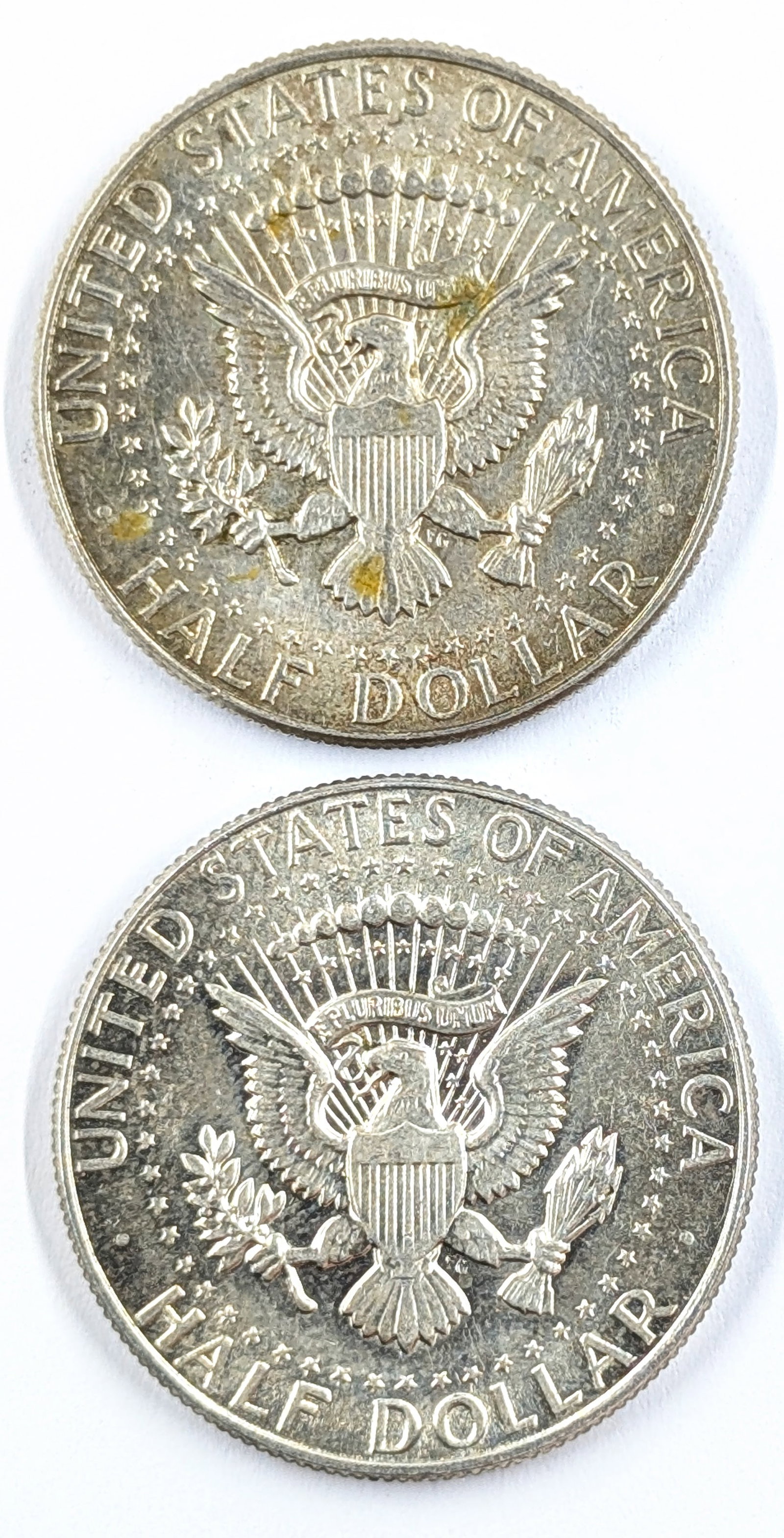 Lot of 2 Silver John F Kennedy Half Dollars - Both 1967 - 2