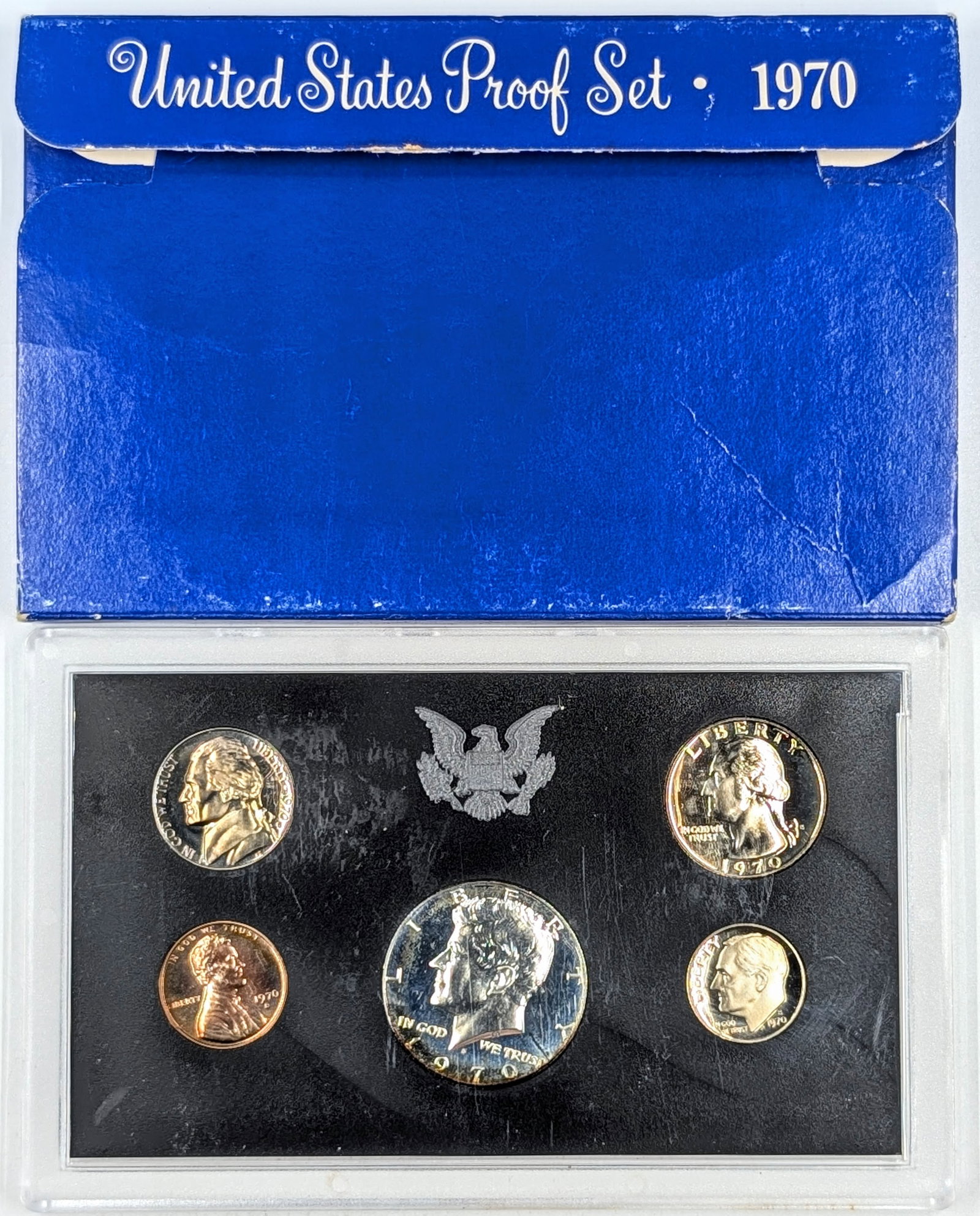 1970 US Mint Proof Set w/ Silver JFK Half: 40% Silver