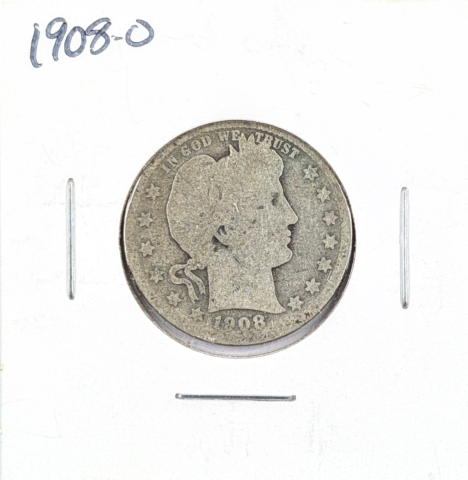 1908-O Silver Barber Quarter (1 of 2)