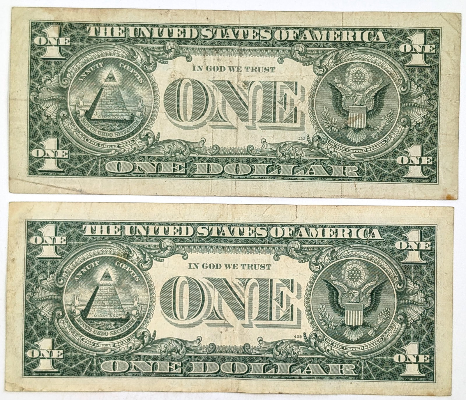 Lot of 2- 1957/B $1 Notes - Silver Certificates - 2