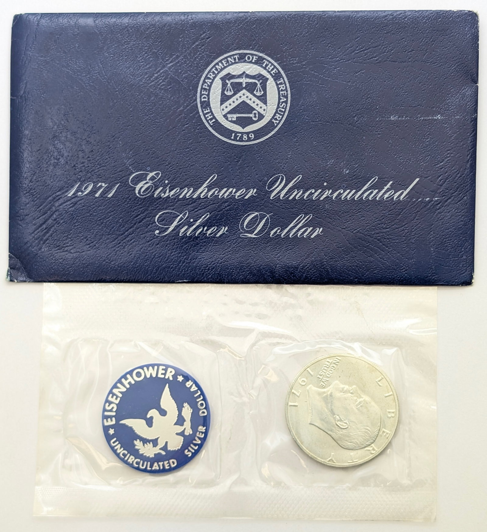 1971 Eisenhower " Ike" Uncirculated Silver Dollar: Silver