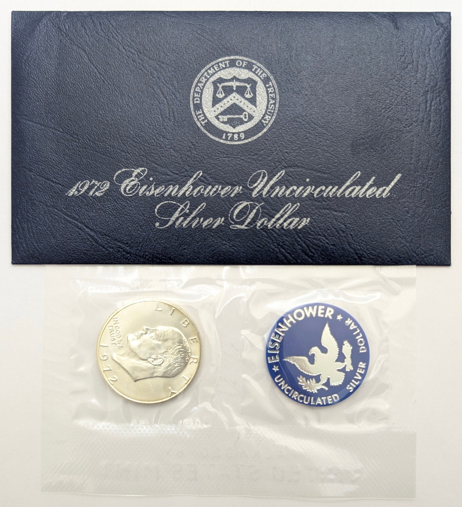 1972 Eisenhower " Ike" Uncirculated Silver Dollar: Silver