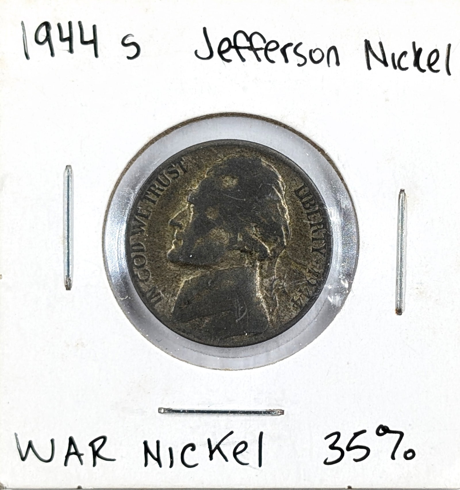 1944 Silver War Nickel: 35% Silver