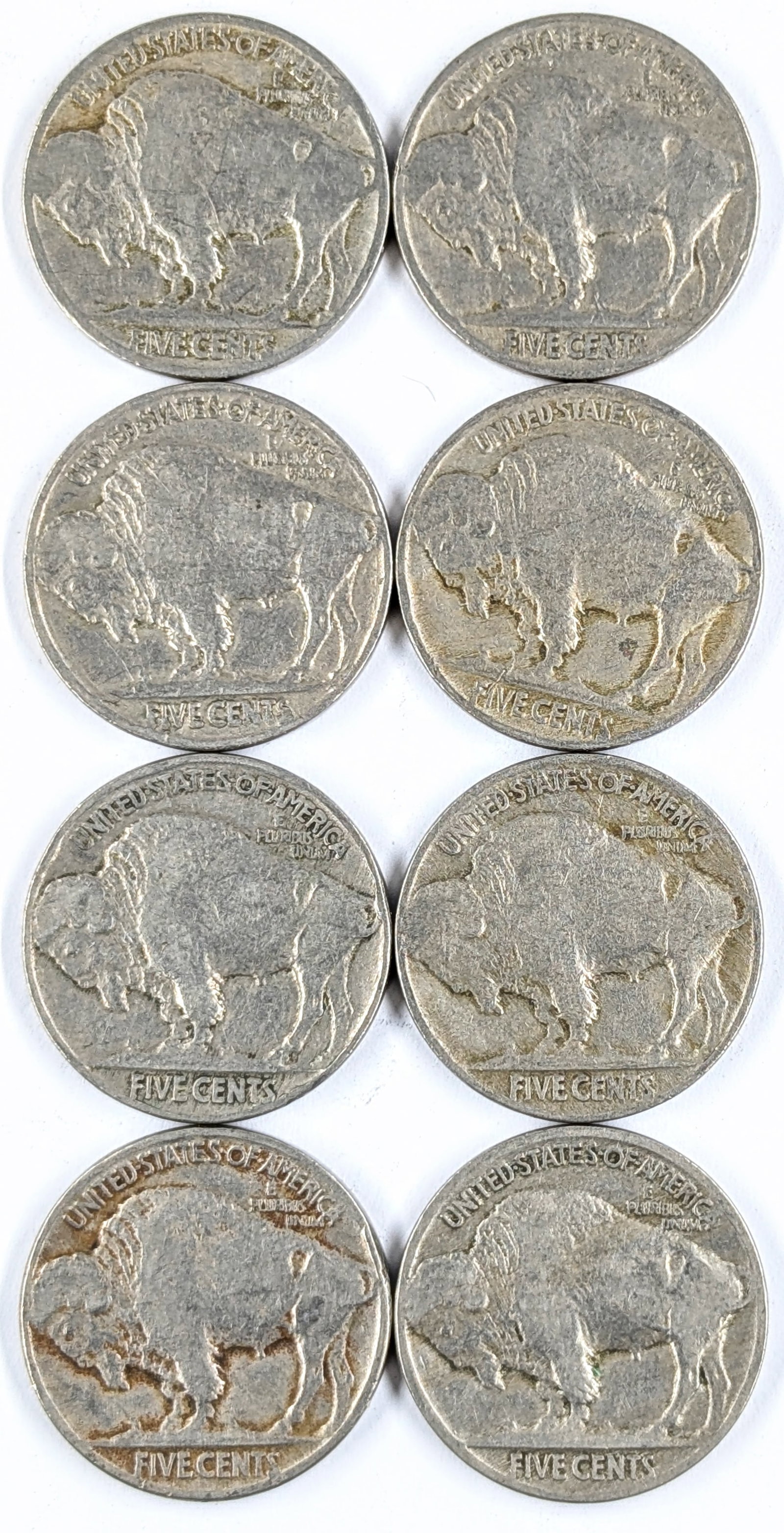 Lot of 8 Buffalo Head Nickels- 1929-1935 - 2