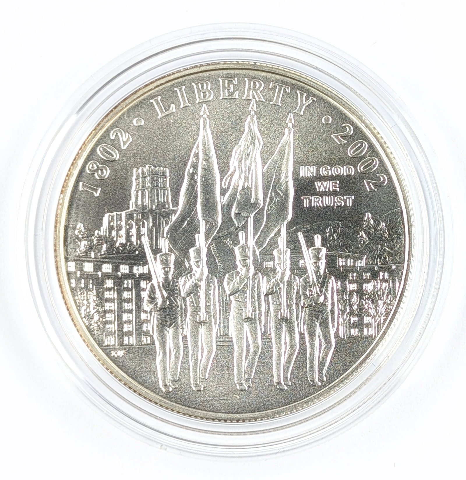2002 US Mint Military Academy Bicentennial Commemorative Silver Coin- W/ Box & Papers - 2