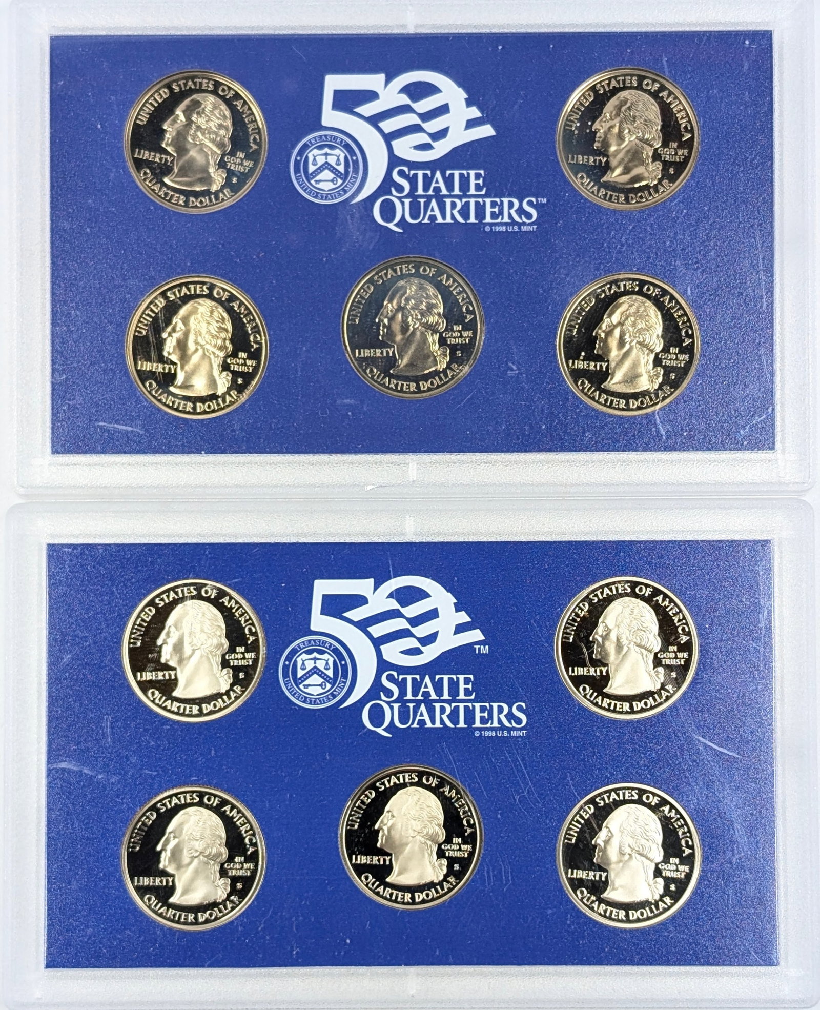 Lot of 2- US Mint 50 State Quarters Proof Set- 2000,2004 - 2
