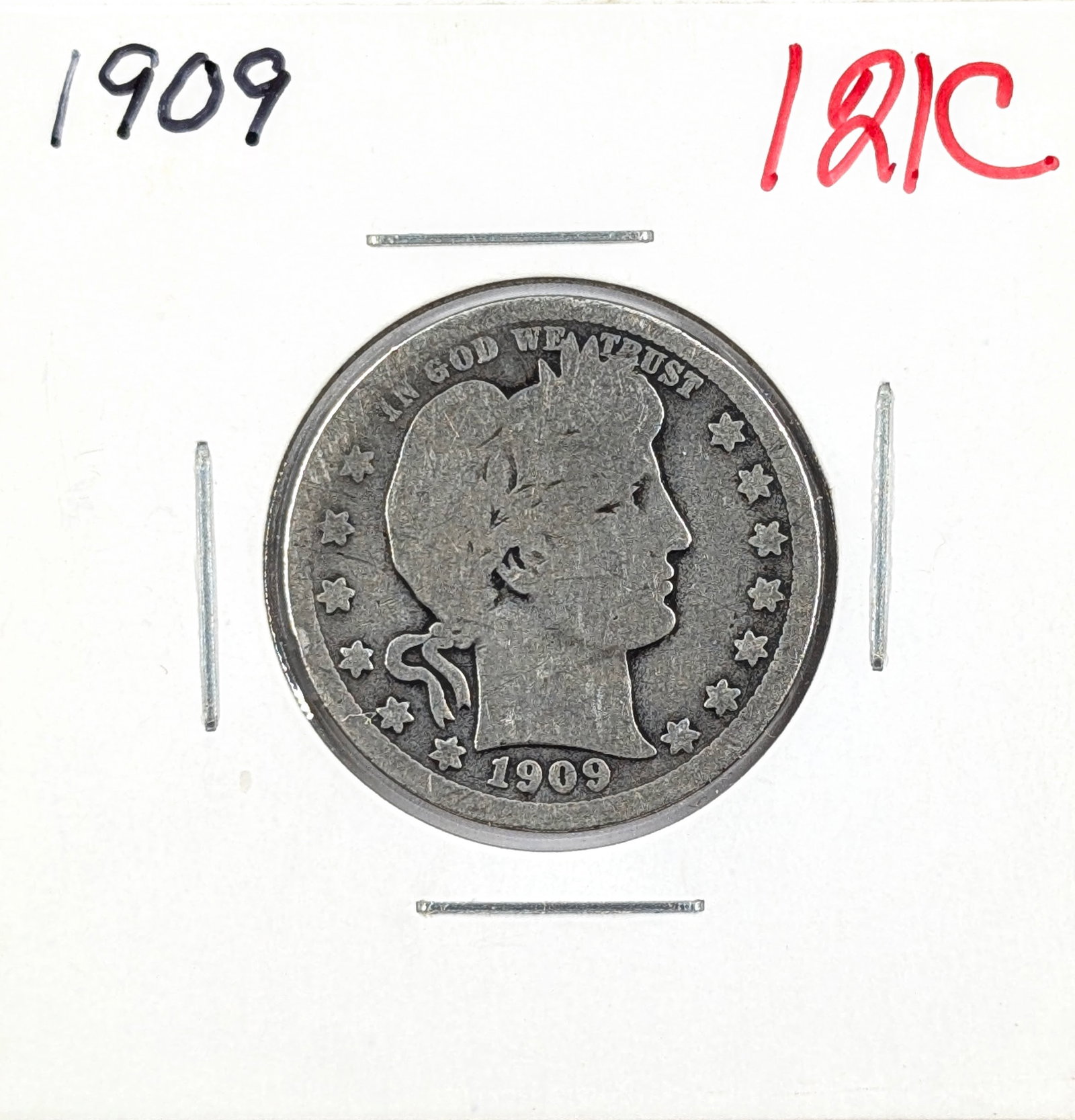 1909 Silver Barber Quarter (1 of 2)