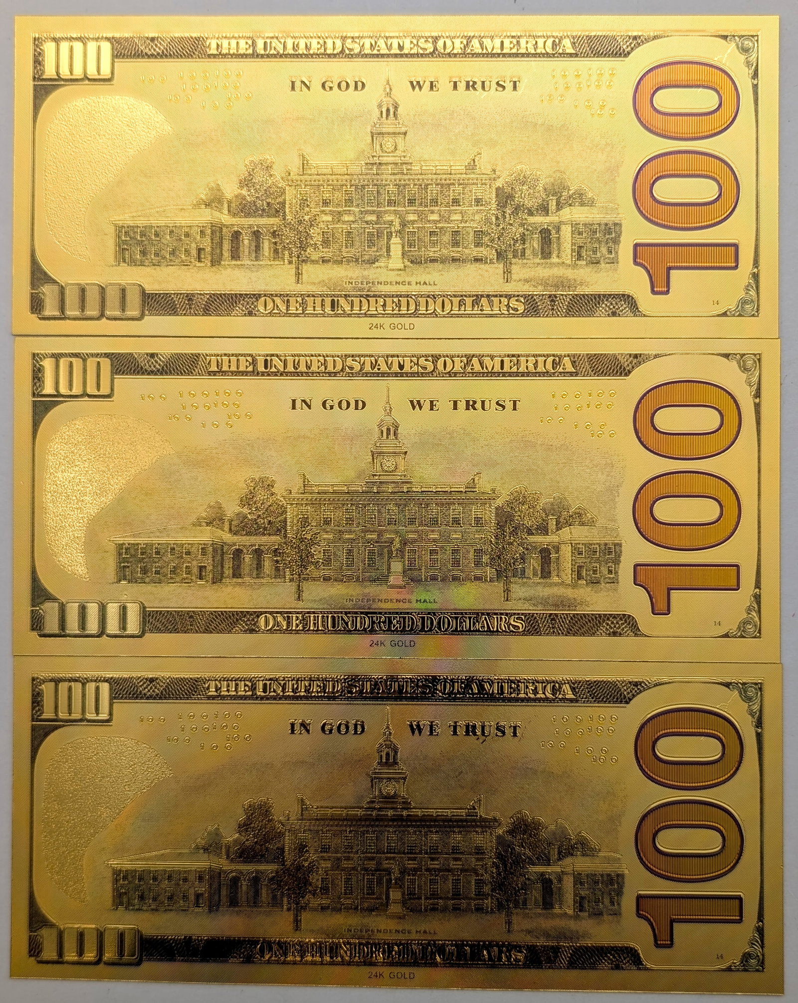 Lot of US Marine Corps/ US Navy Gold foil $100 design - 2