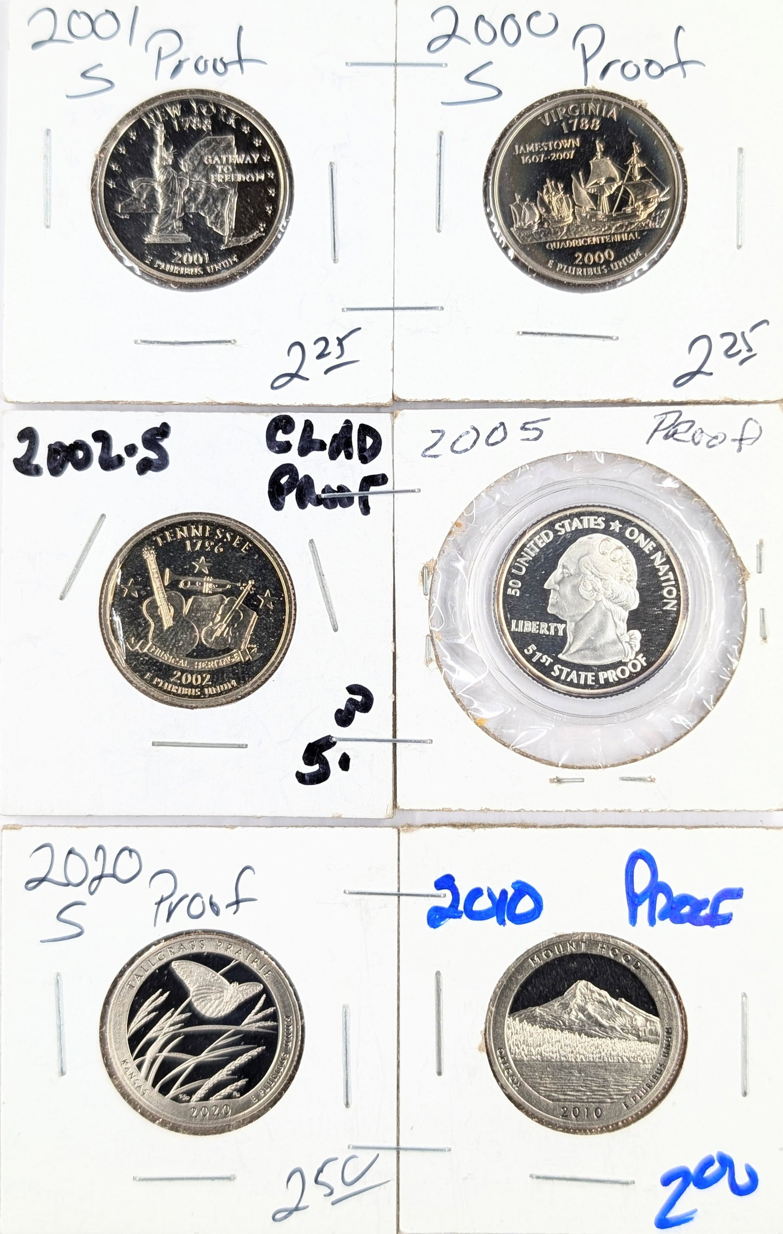 Lot of 6 Proof Quarters - States & National Parks: Coin