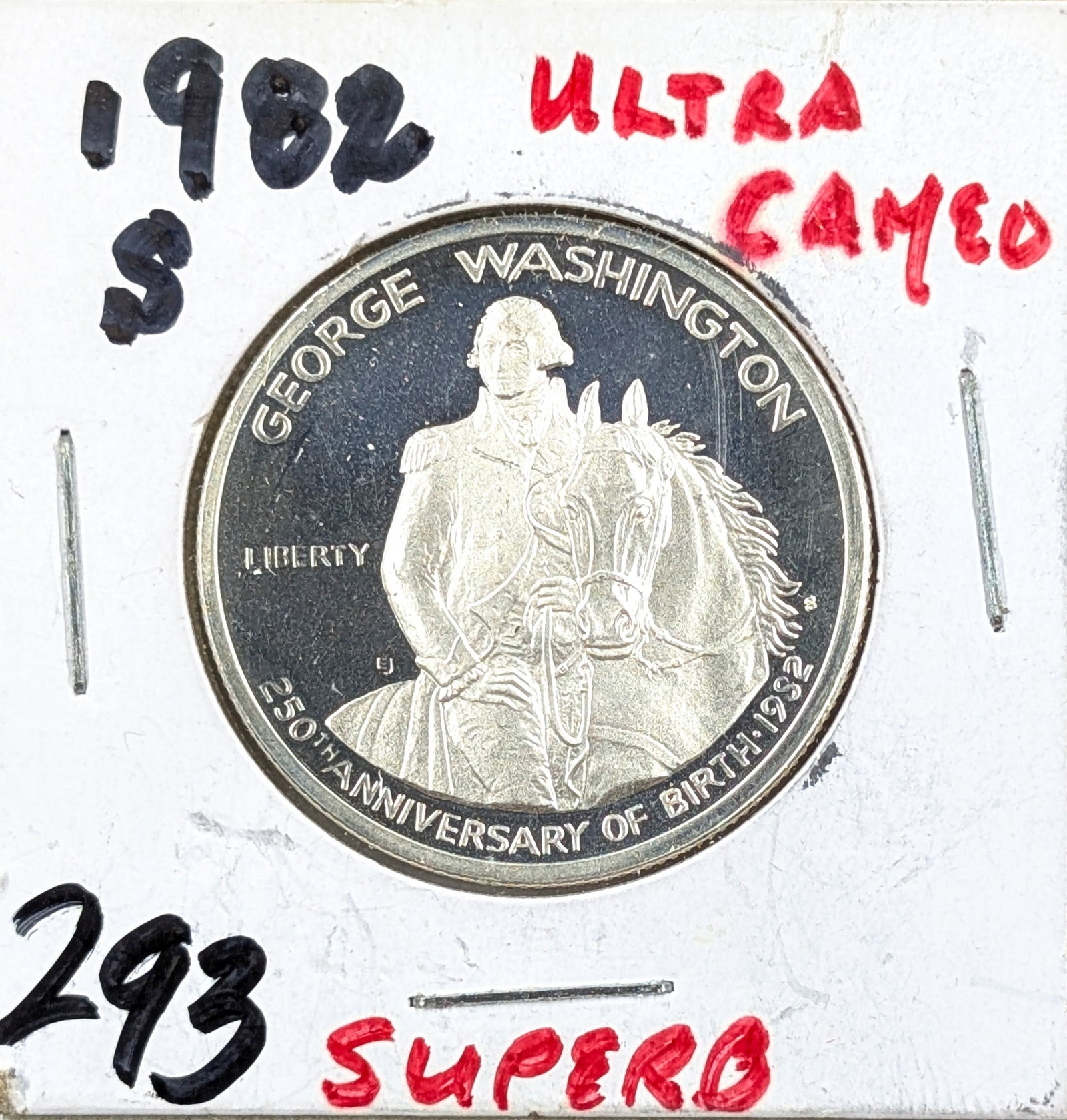 1982-S Proof Silver Washington Commemorative Half Dollar - 250th Anniversary: Silver