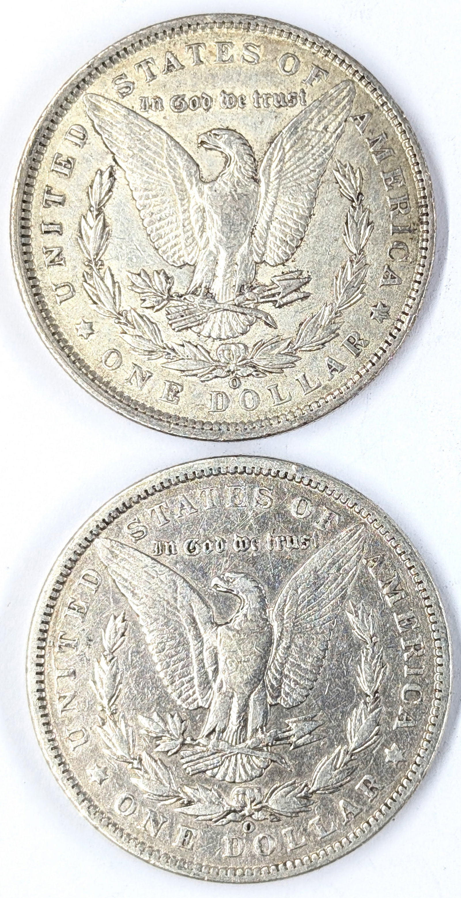 Lot of 2 Morgan Silver Dollars - Both 1900-O - 2
